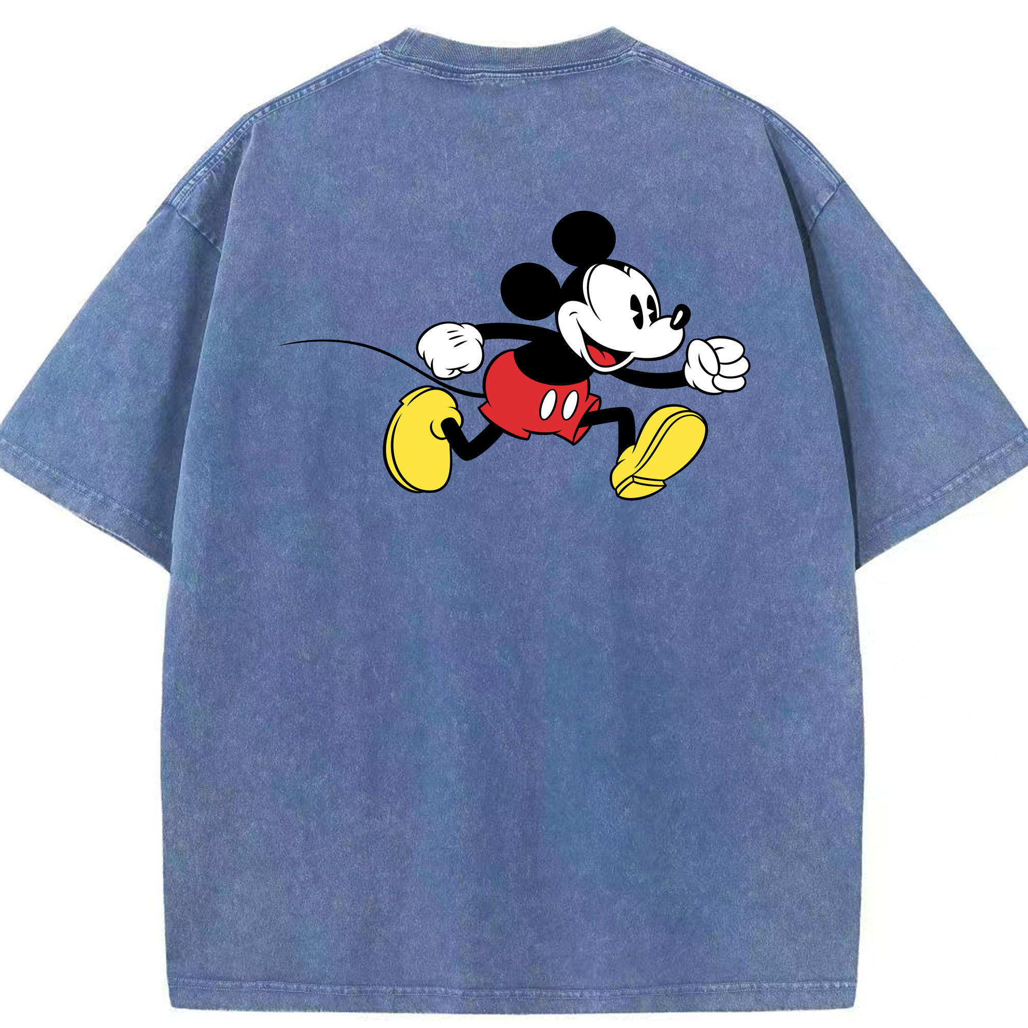 （画像用） ミッキーマウス Mickey Mouse 綿100% ヴィンテージ風 半袖Tシャツ（背面プリント）