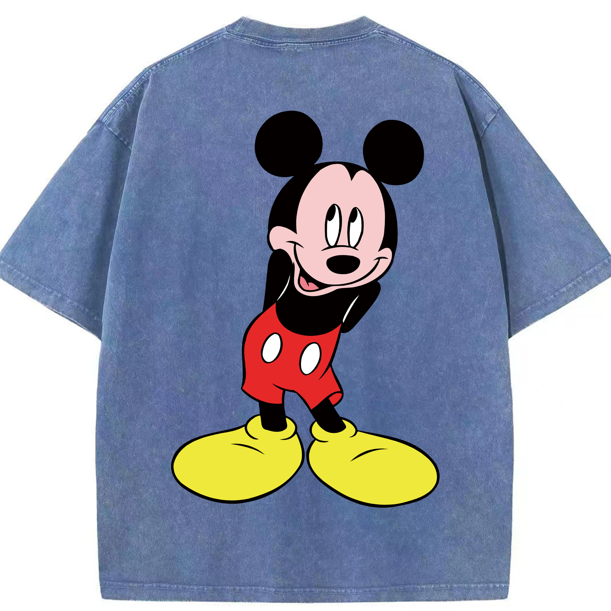 （画像用） ミッキーマウス Mickey Mouse 綿100% ヴィンテージ風 半袖Tシャツ（背面プリント）