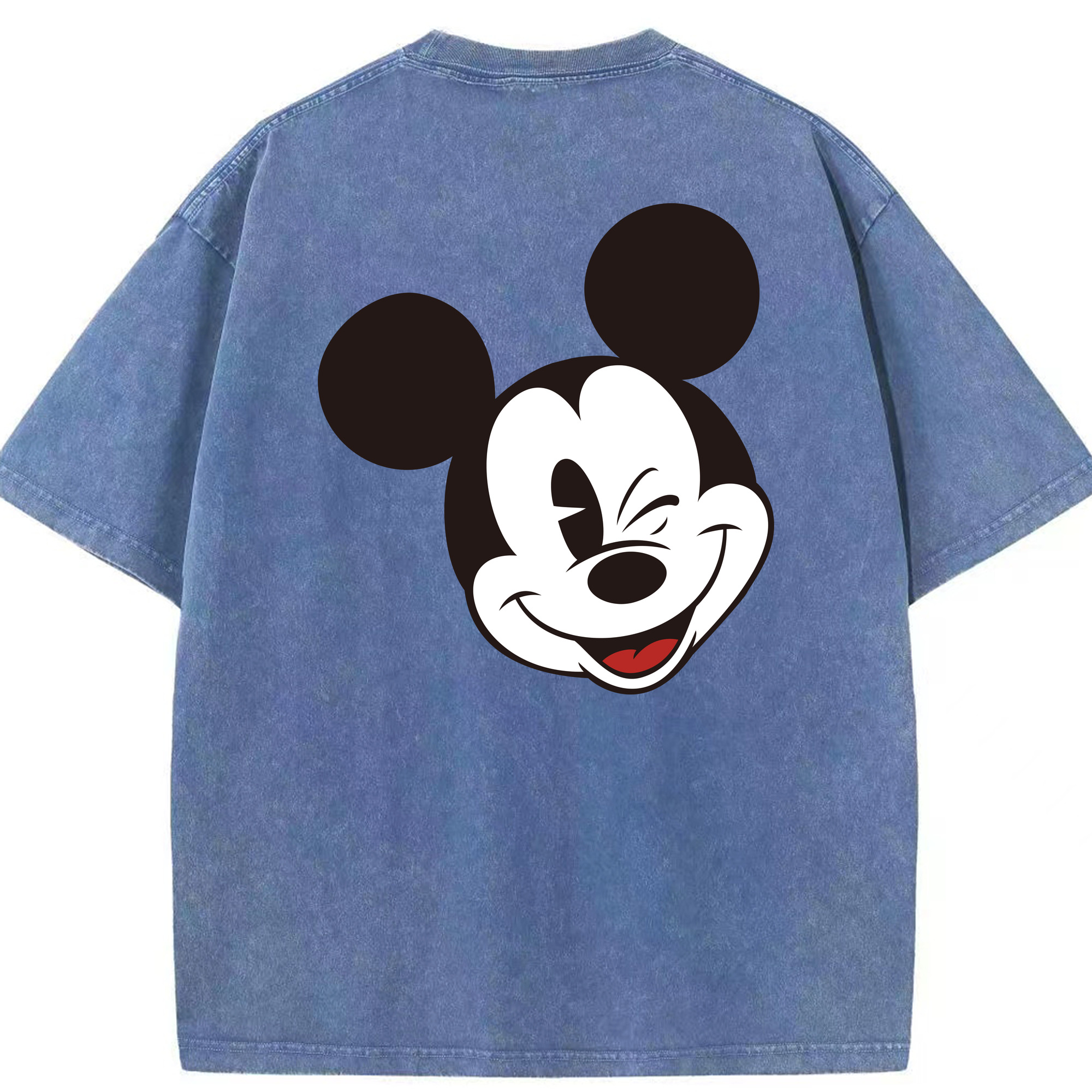 （画像用） ミッキーマウス Mickey Mouse 綿100% ヴィンテージ風 半袖Tシャツ（背面プリント）