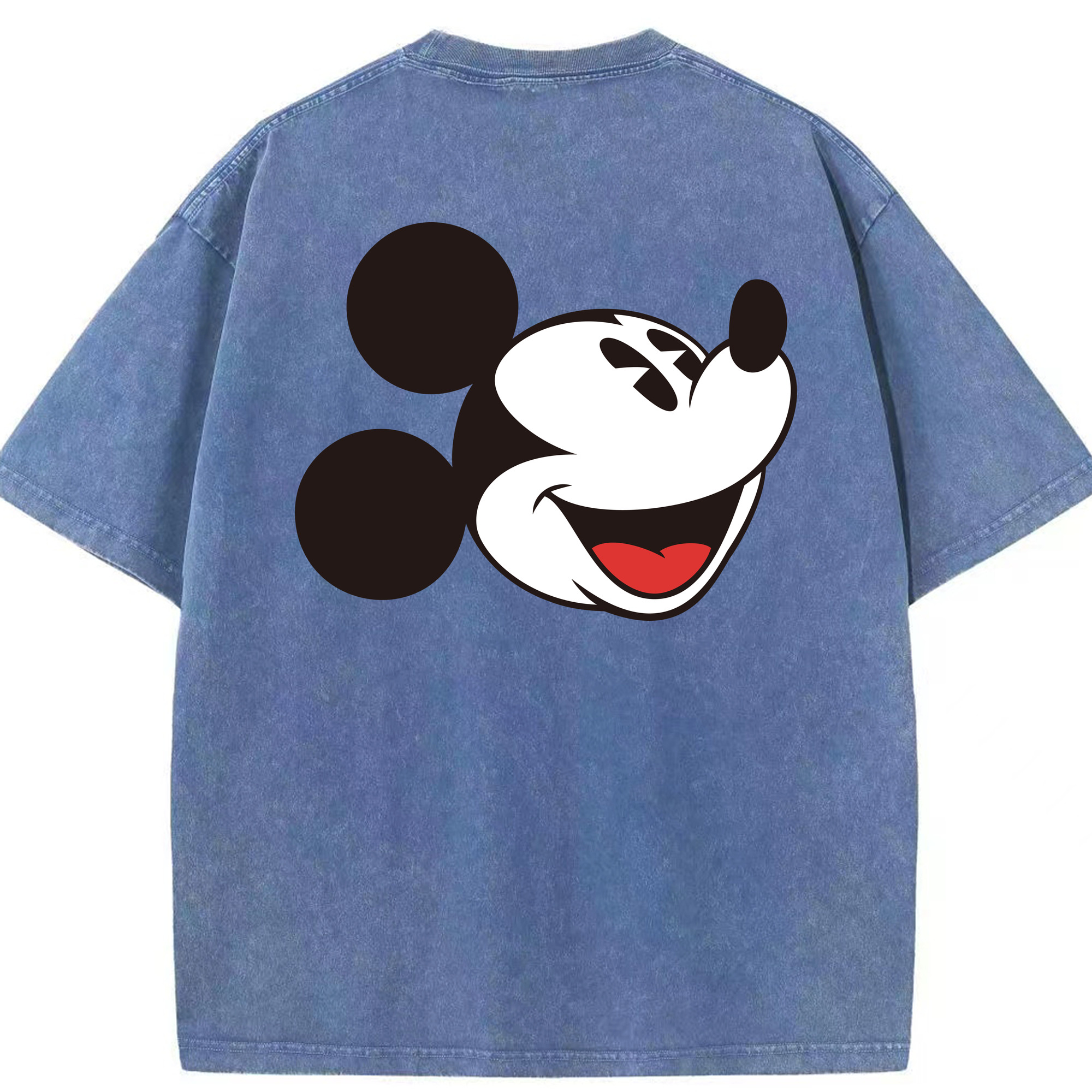 （画像用） ミッキーマウス Mickey Mouse 綿100% ヴィンテージ風 半袖Tシャツ（背面プリント）