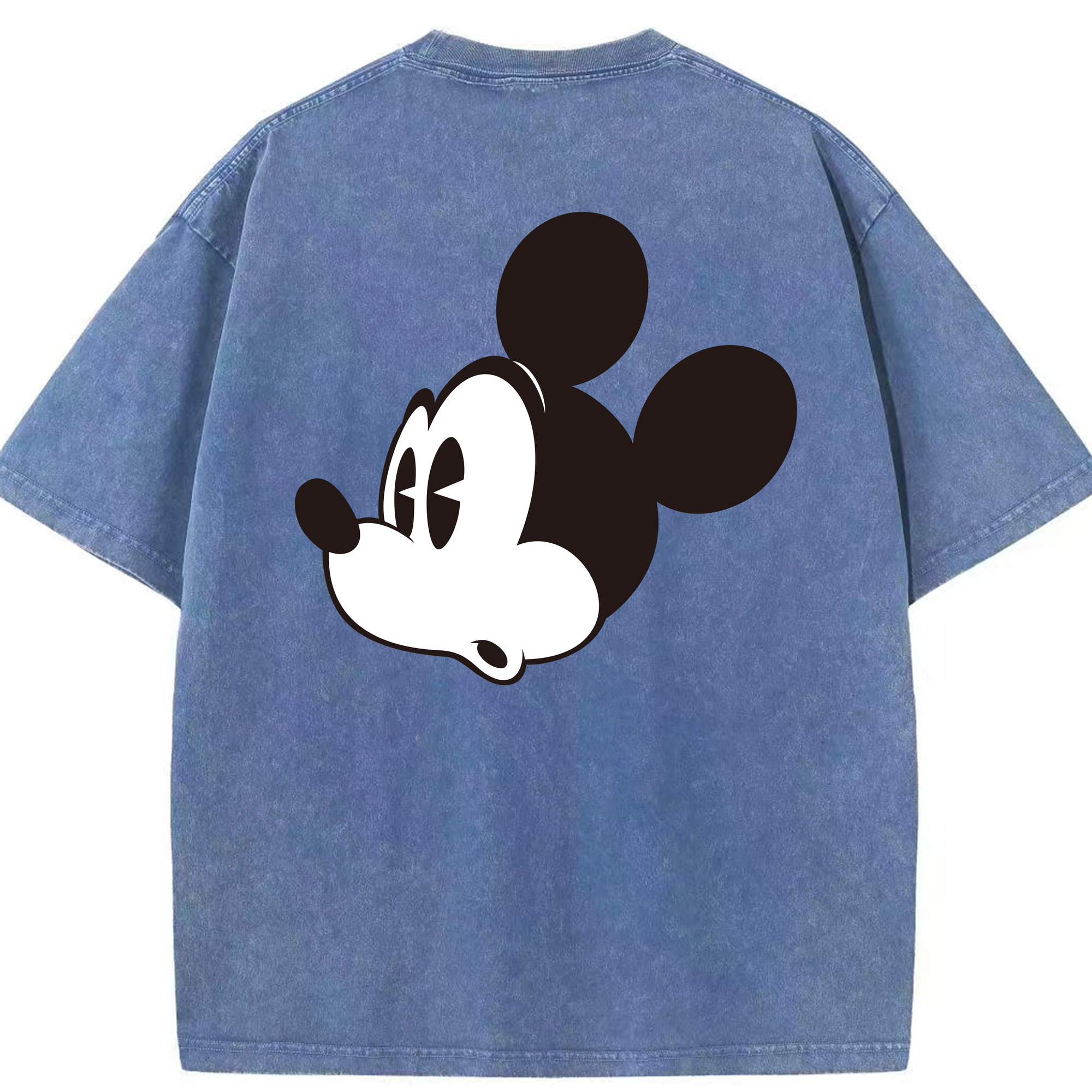 （画像用） ミッキーマウス Mickey Mouse 綿100% ヴィンテージ風 半袖Tシャツ（背面プリント）