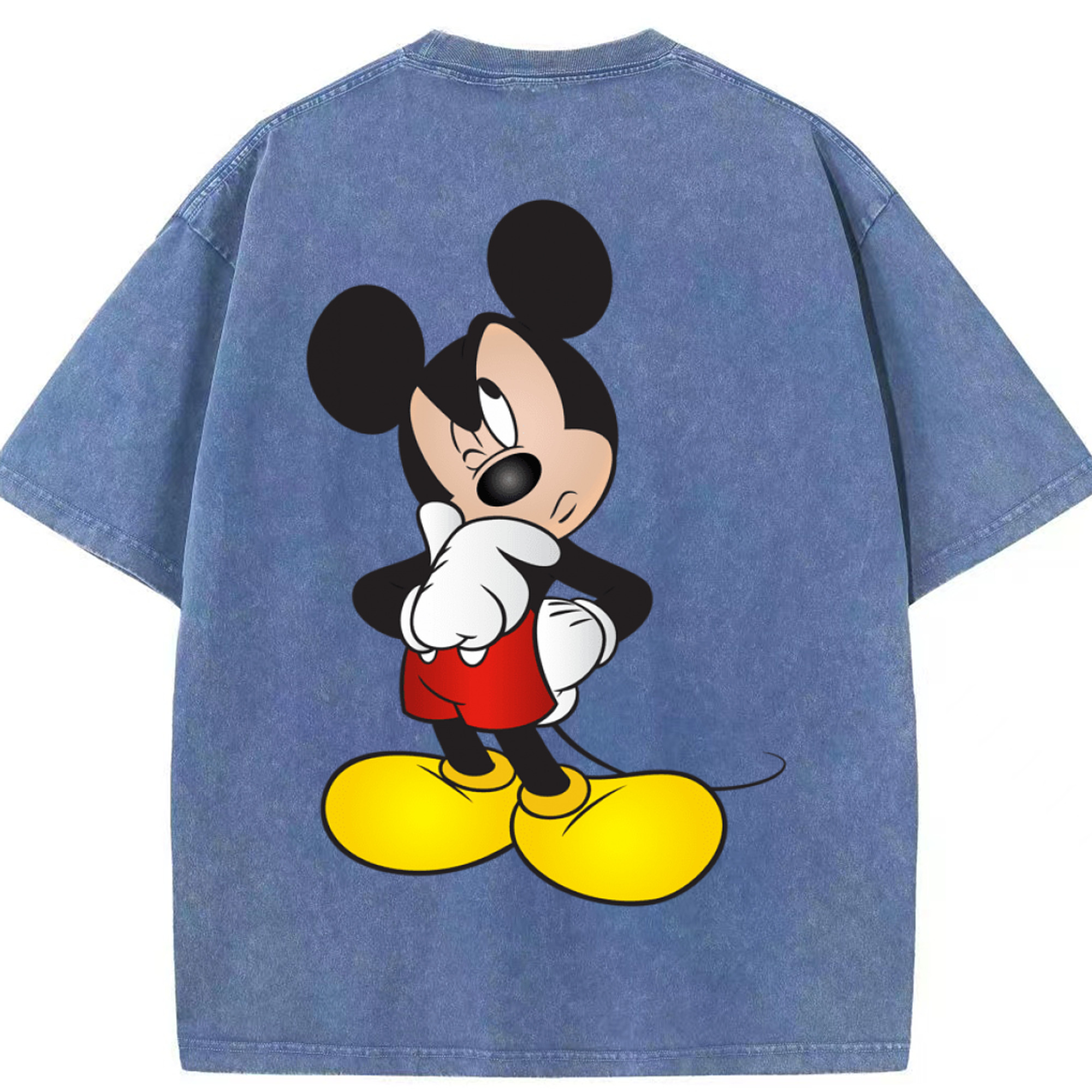 （画像用） ミッキーマウス Mickey Mouse 綿100% ヴィンテージ風 半袖Tシャツ（背面プリント）