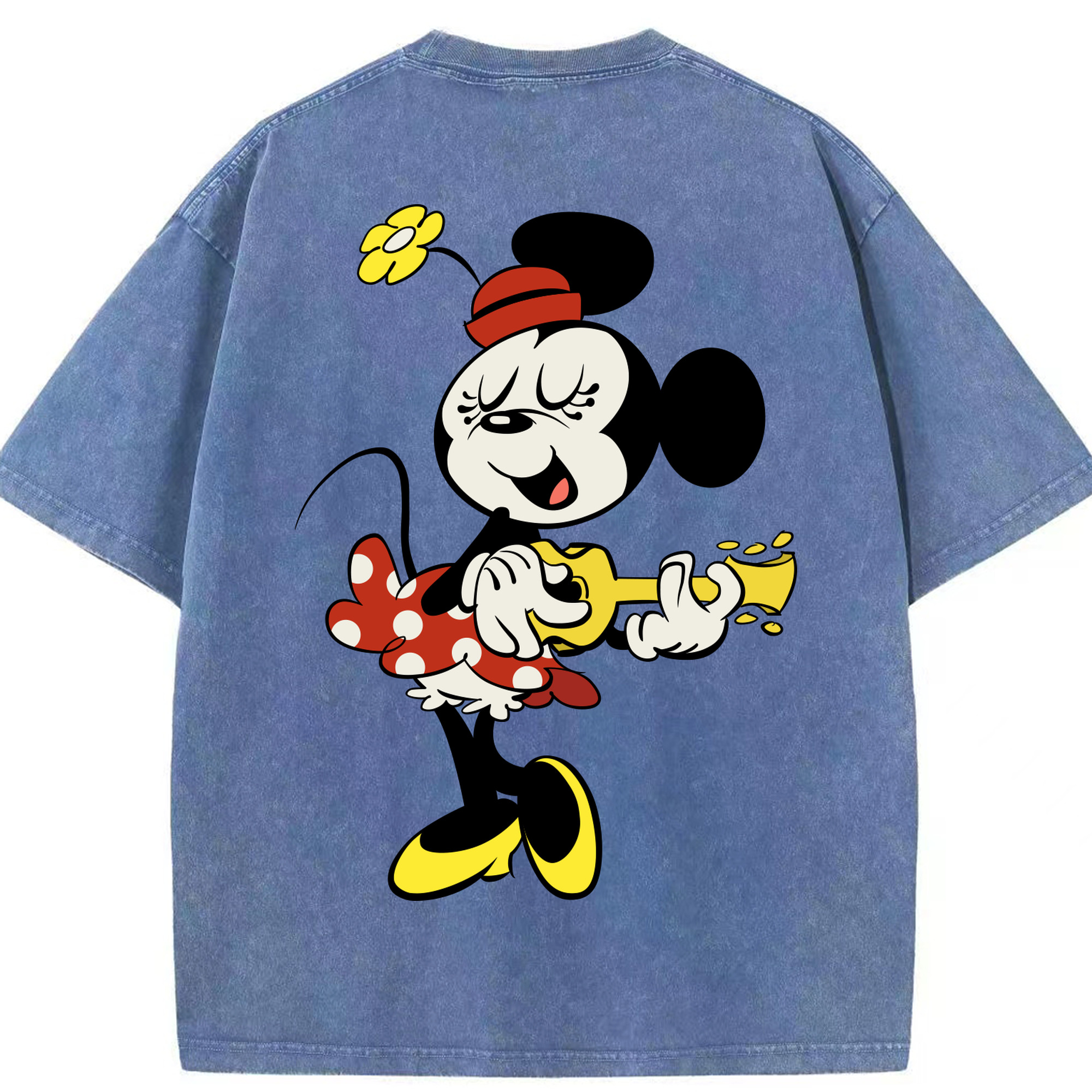 （画像用） ミッキーマウス Mickey Mouse 綿100% ヴィンテージ風 半袖Tシャツ（背面プリント）