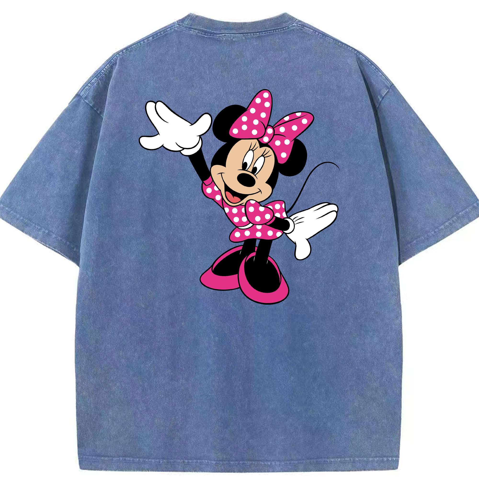 （画像用） ミッキーマウス Mickey Mouse 綿100% ヴィンテージ風 半袖Tシャツ（背面プリント）