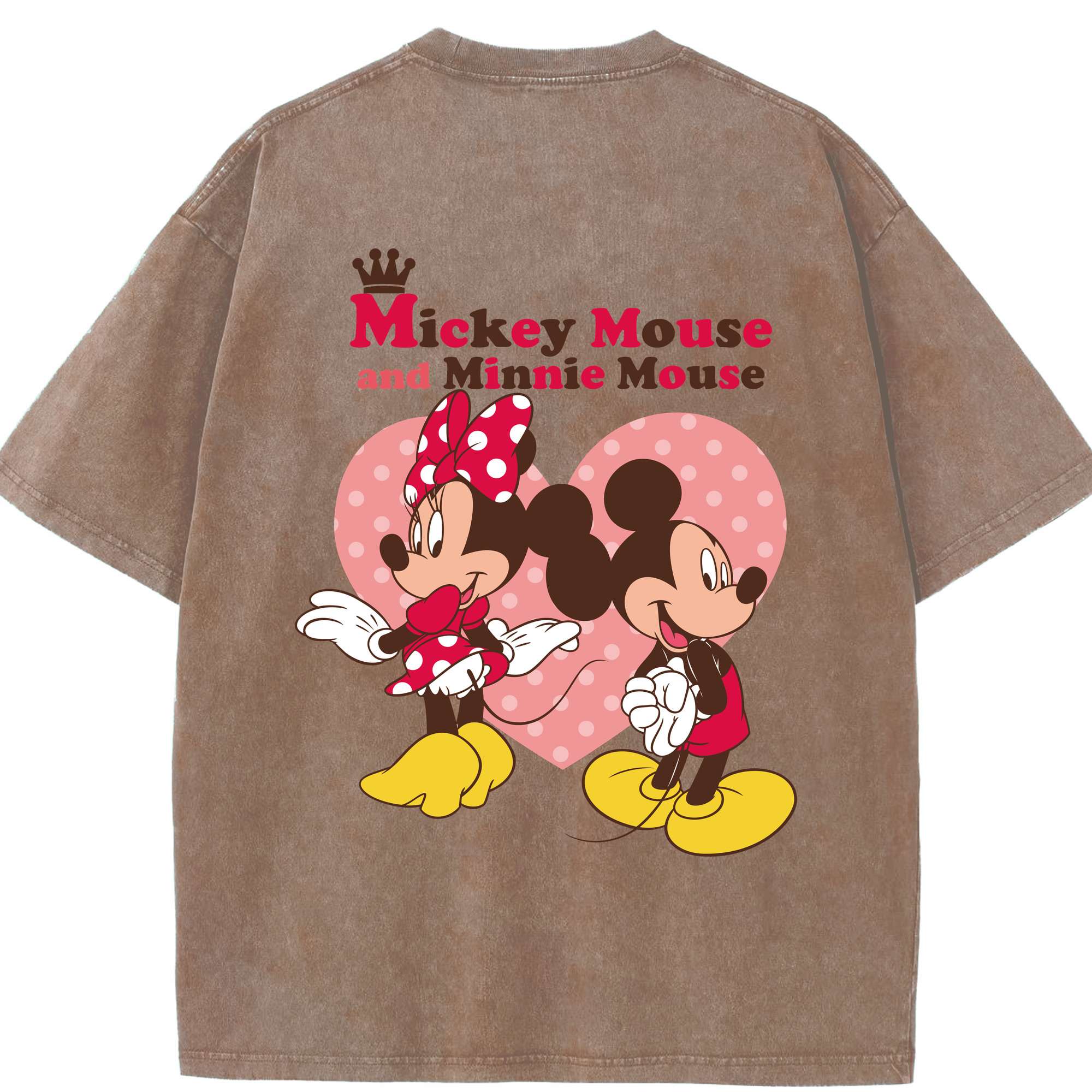 （画像用） ミッキーマウス Mickey Mouse 綿100% ヴィンテージ風 半袖Tシャツ（背面プリント）
