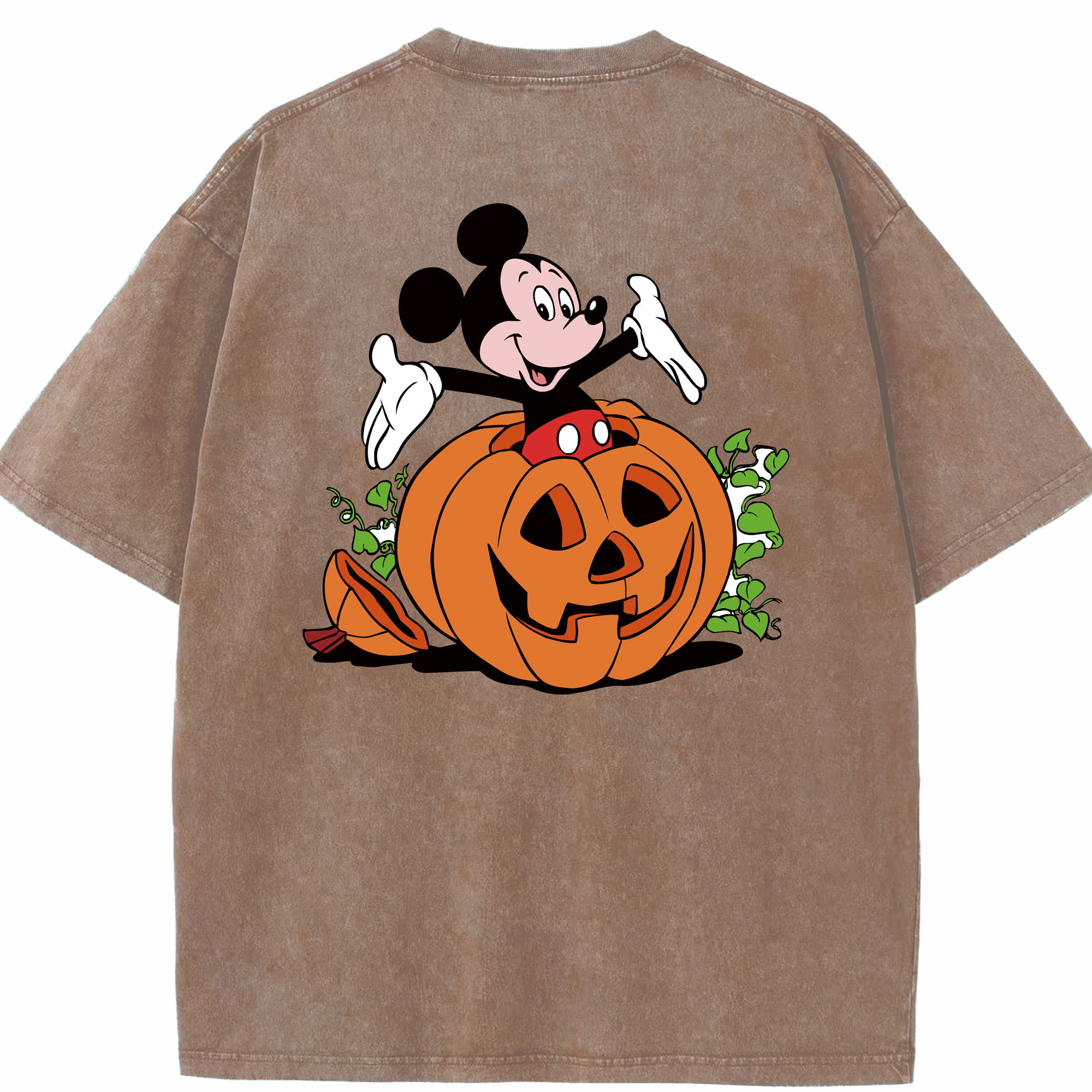 （画像用） ミッキーマウス Mickey Mouse 綿100% ヴィンテージ風 半袖Tシャツ（背面プリント）