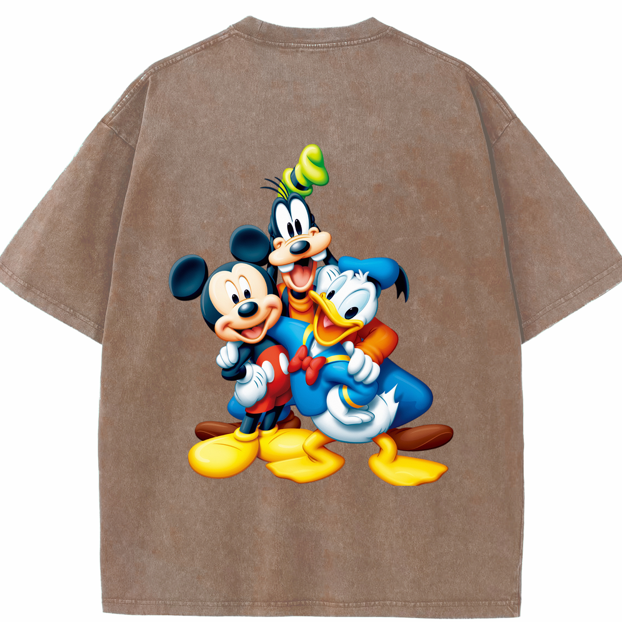 （画像用） ミッキーマウス Mickey Mouse 綿100% ヴィンテージ風 半袖Tシャツ（背面プリント）
