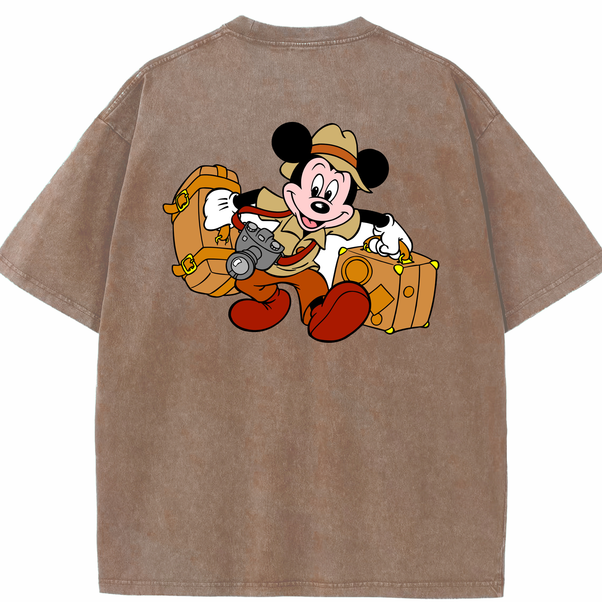 （画像用） ミッキーマウス Mickey Mouse 綿100% ヴィンテージ風 半袖Tシャツ（背面プリント）