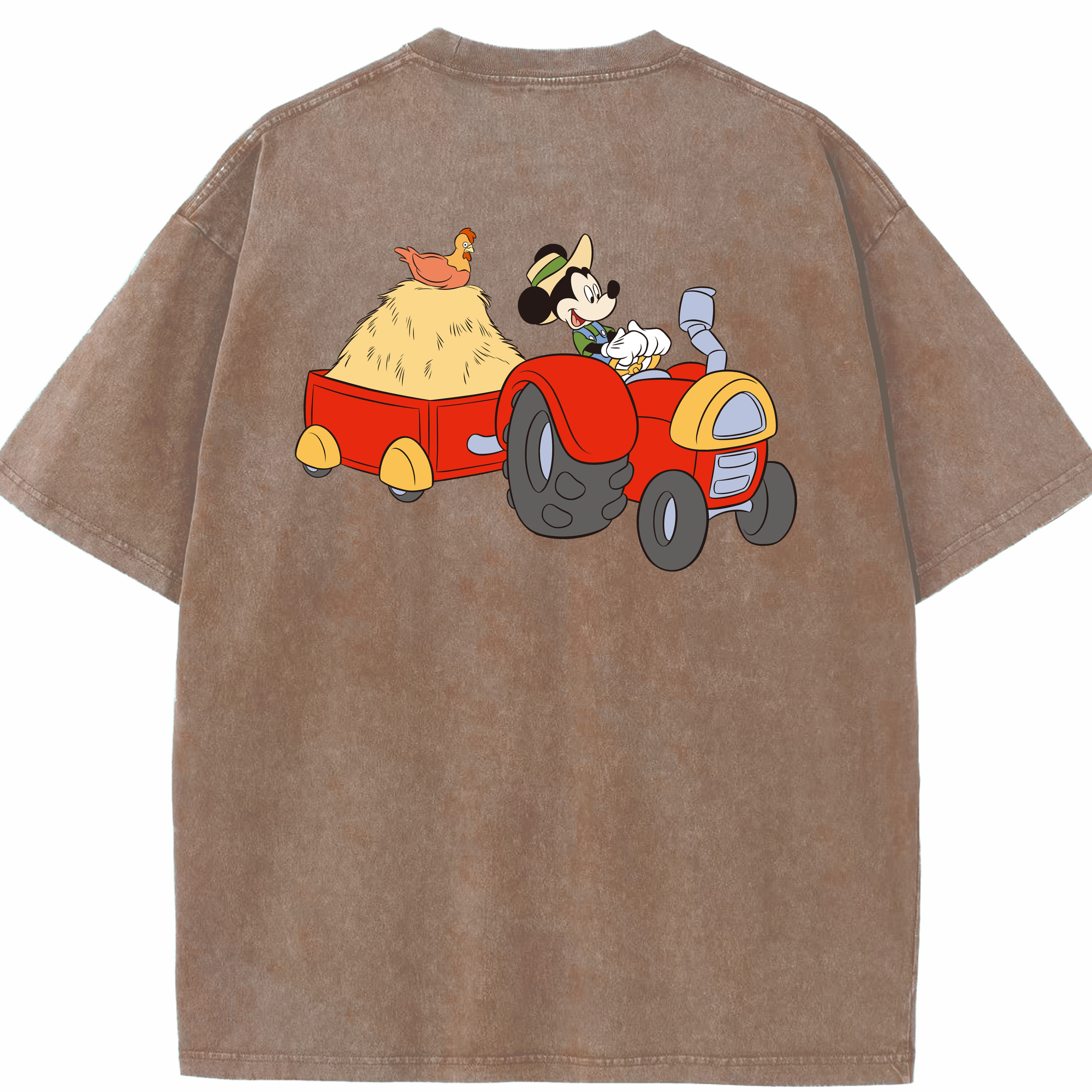 （画像用） ミッキーマウス Mickey Mouse 綿100% ヴィンテージ風 半袖Tシャツ（背面プリント）