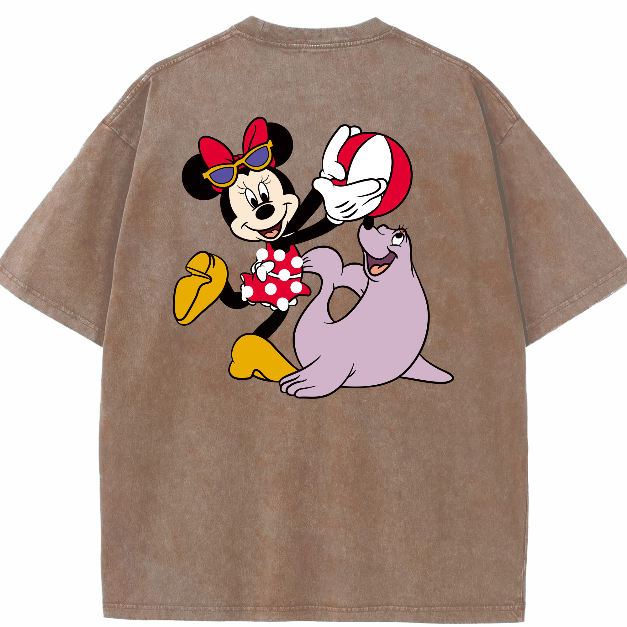 （画像用） ミッキーマウス Mickey Mouse 綿100% ヴィンテージ風 半袖Tシャツ（背面プリント）