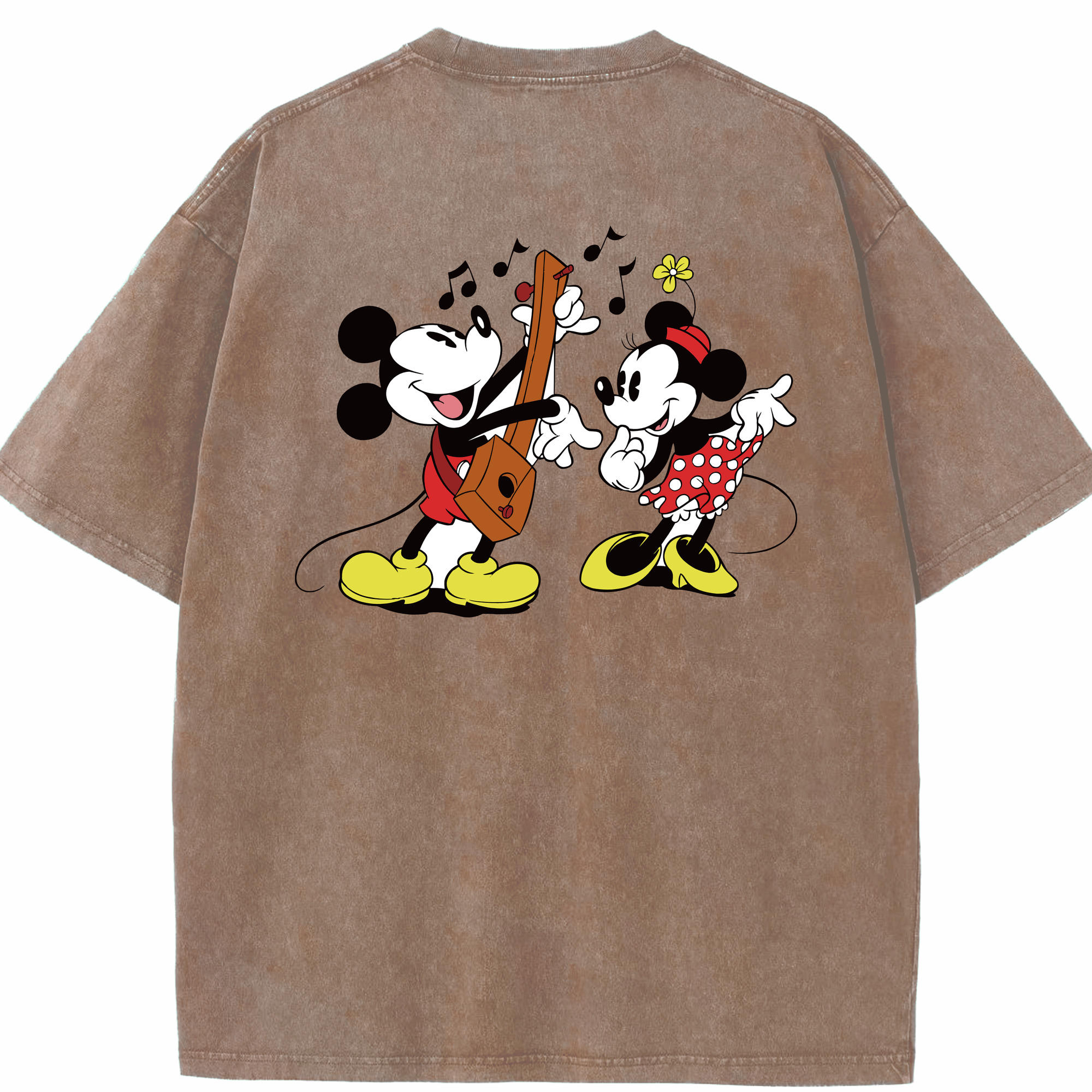 （画像用） ミッキーマウス Mickey Mouse 綿100% ヴィンテージ風 半袖Tシャツ（背面プリント）