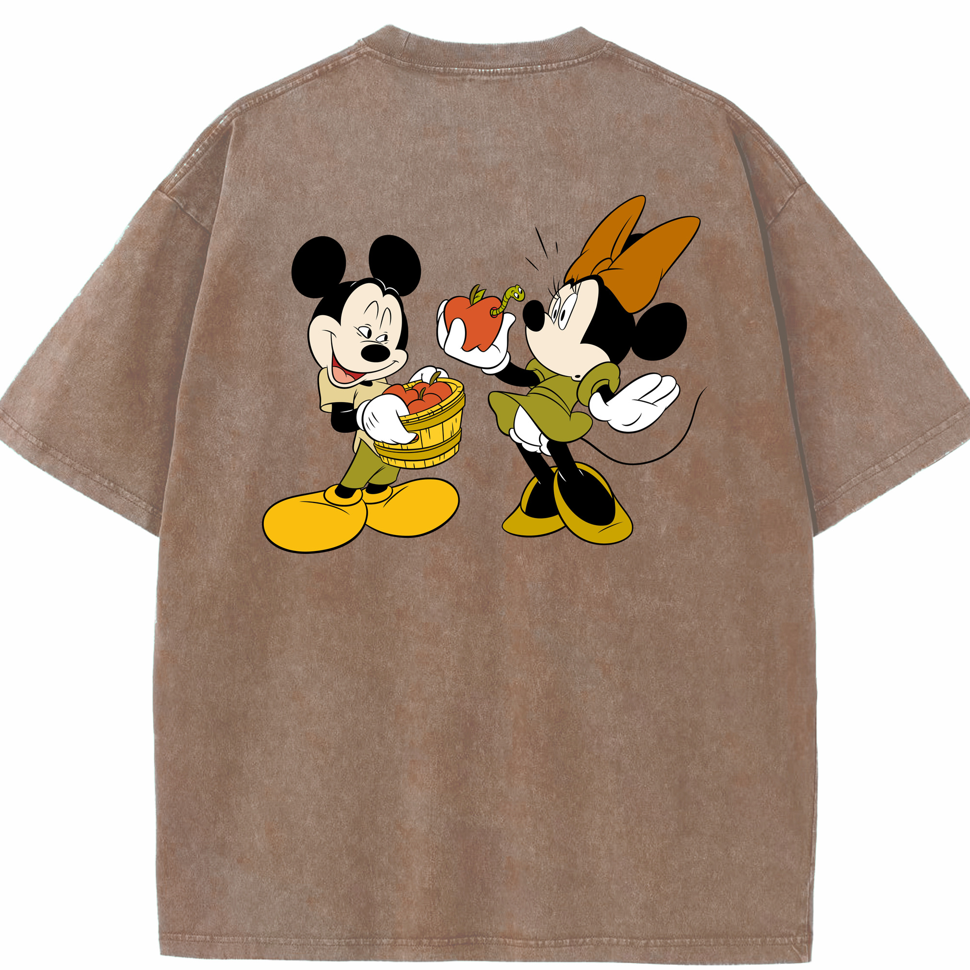 （画像用） ミッキーマウス Mickey Mouse 綿100% ヴィンテージ風 半袖Tシャツ（背面プリント）
