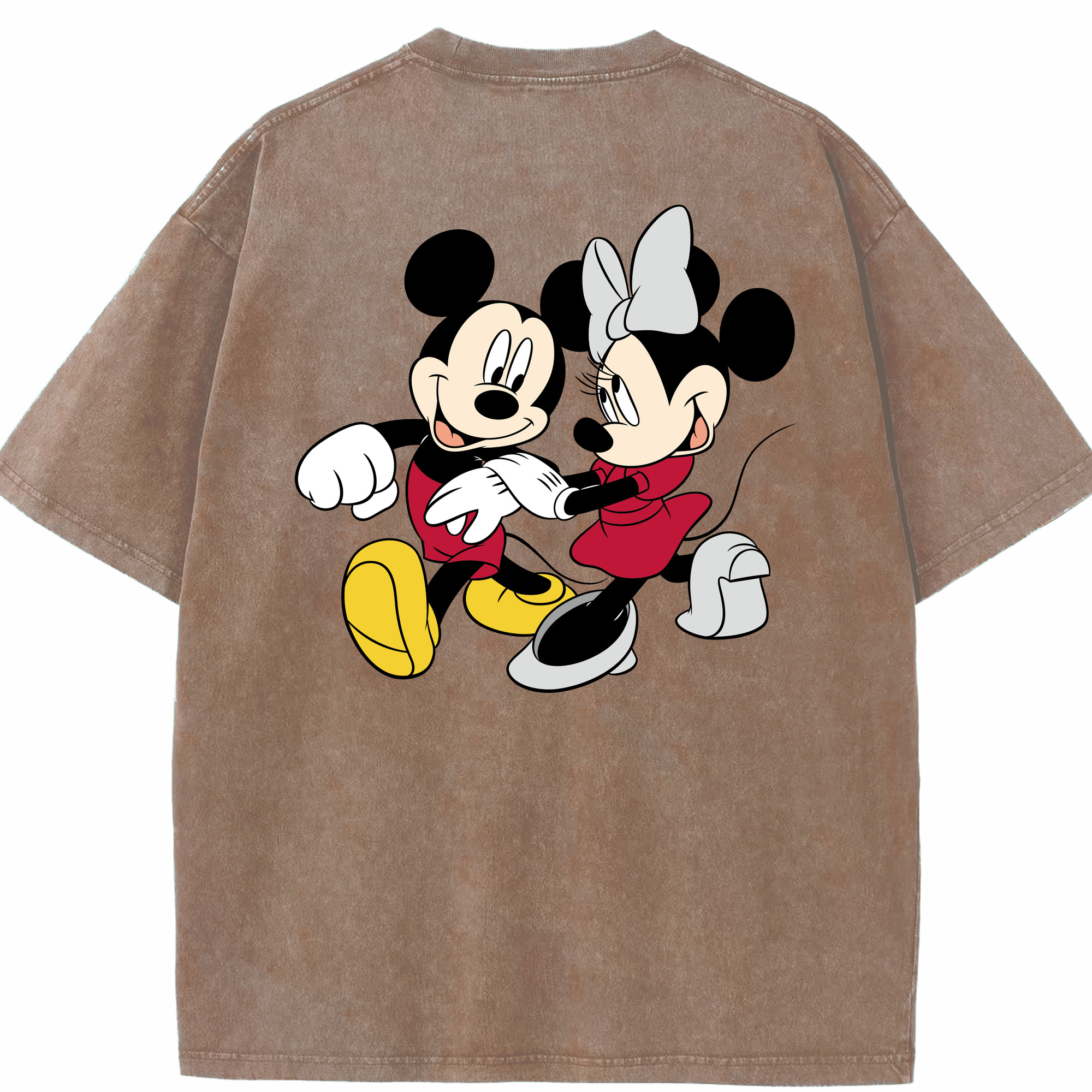 （画像用） ミッキーマウス Mickey Mouse 綿100% ヴィンテージ風 半袖Tシャツ（背面プリント）