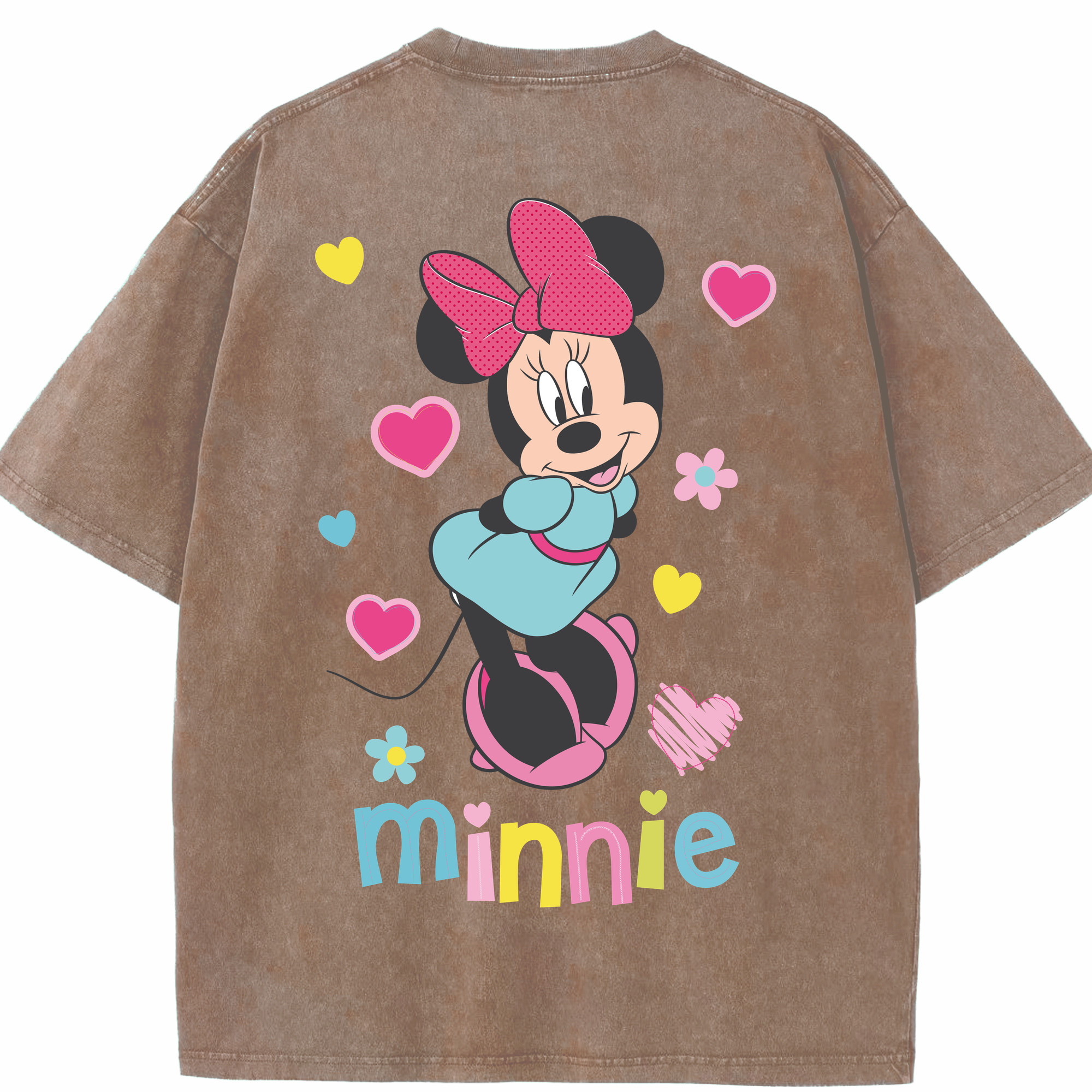 （画像用） ミッキーマウス Mickey Mouse 綿100% ヴィンテージ風 半袖Tシャツ（背面プリント）