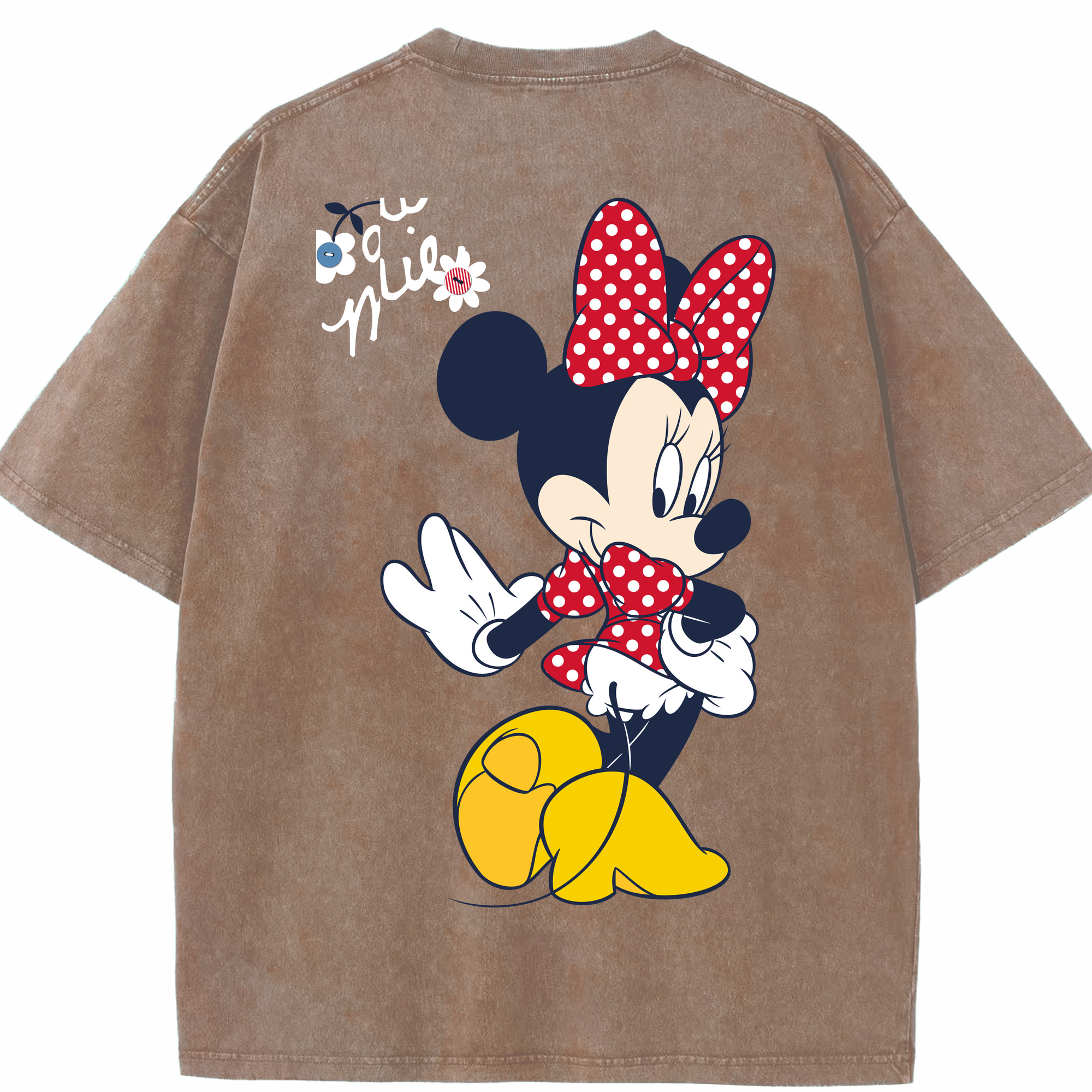 （画像用） ミッキーマウス Mickey Mouse 綿100% ヴィンテージ風 半袖Tシャツ（背面プリント）