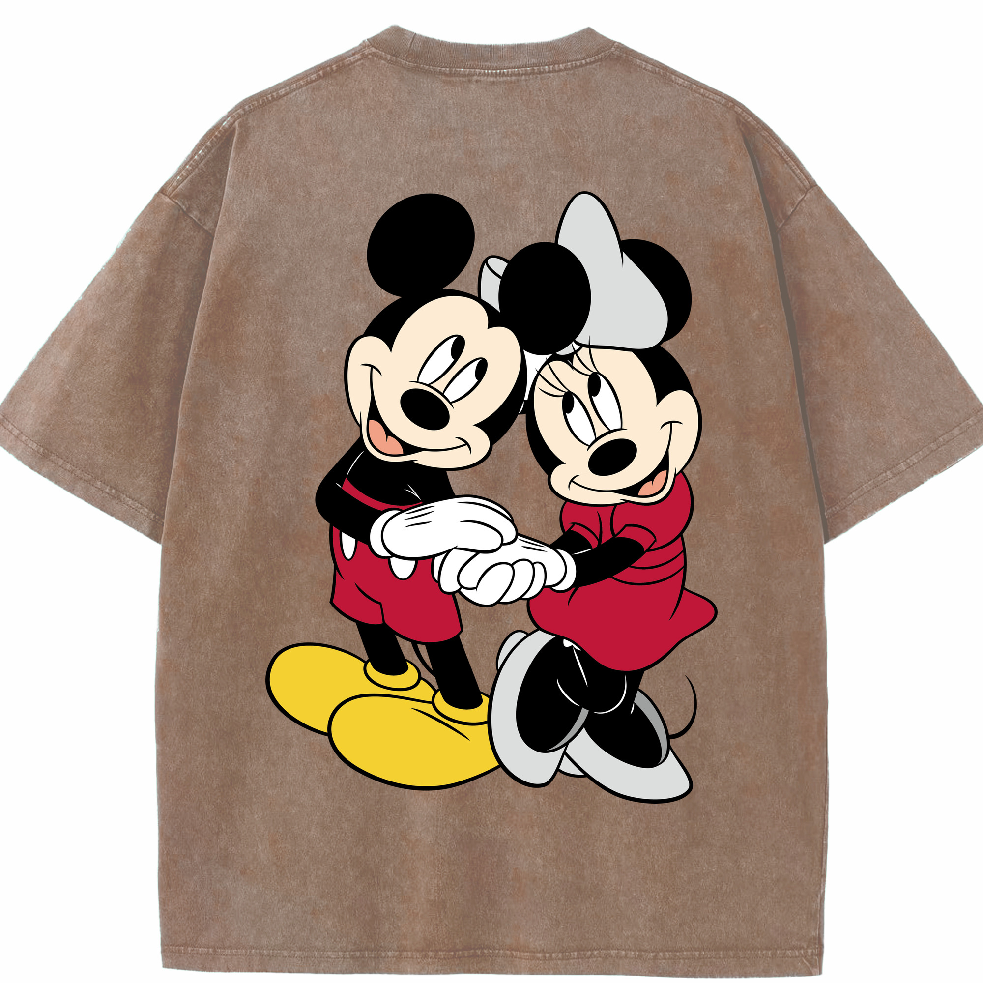 （画像用） ミッキーマウス Mickey Mouse 綿100% ヴィンテージ風 半袖Tシャツ（背面プリント）