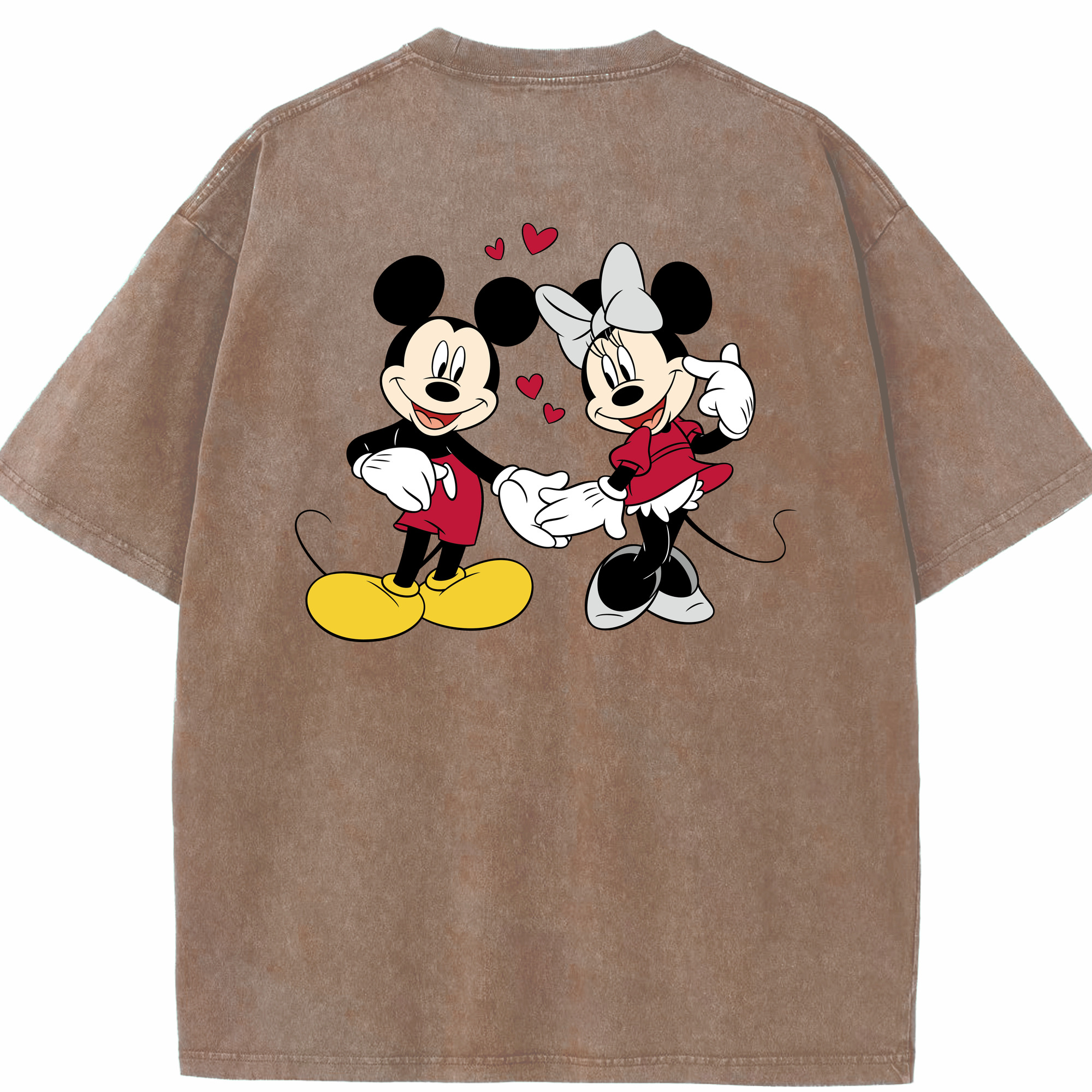 （画像用） ミッキーマウス Mickey Mouse 綿100% ヴィンテージ風 半袖Tシャツ（背面プリント）