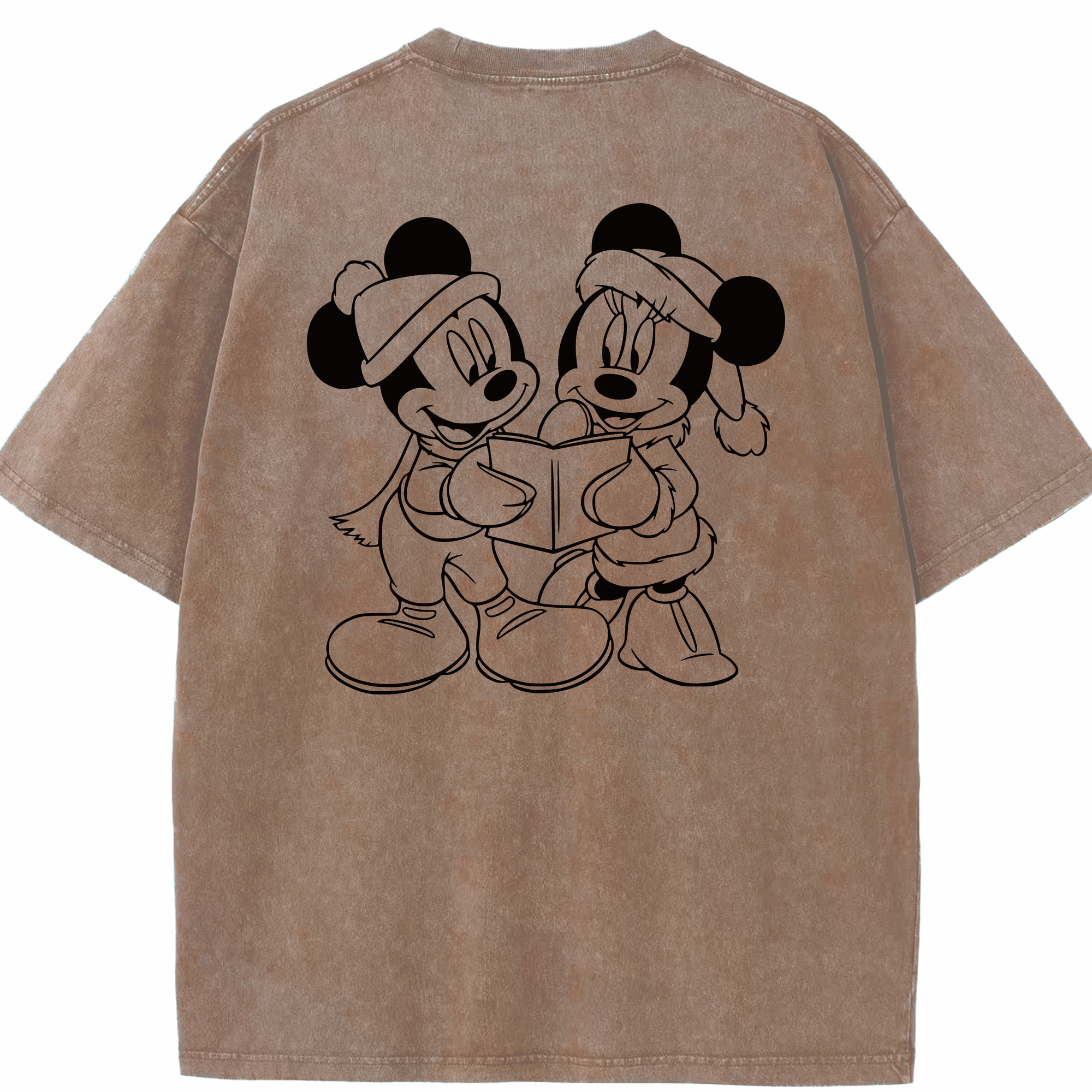 （画像用） ミッキーマウス Mickey Mouse 綿100% ヴィンテージ風 半袖Tシャツ（背面プリント）
