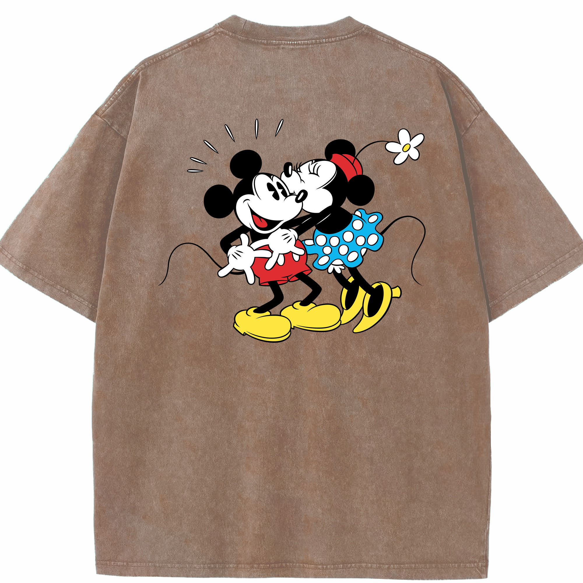 （画像用） ミッキーマウス Mickey Mouse 綿100% ヴィンテージ風 半袖Tシャツ（背面プリント）
