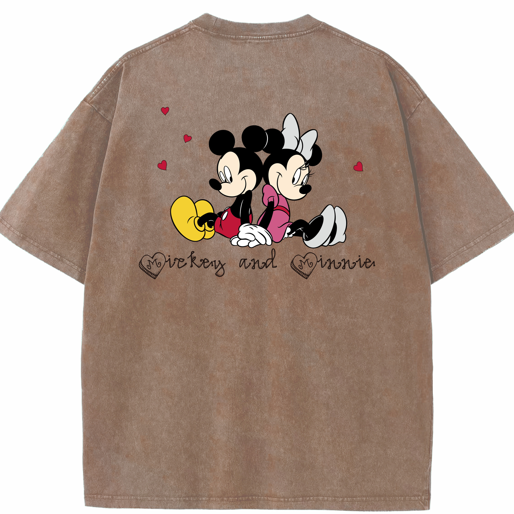 （画像用） ミッキーマウス Mickey Mouse 綿100% ヴィンテージ風 半袖Tシャツ（背面プリント）