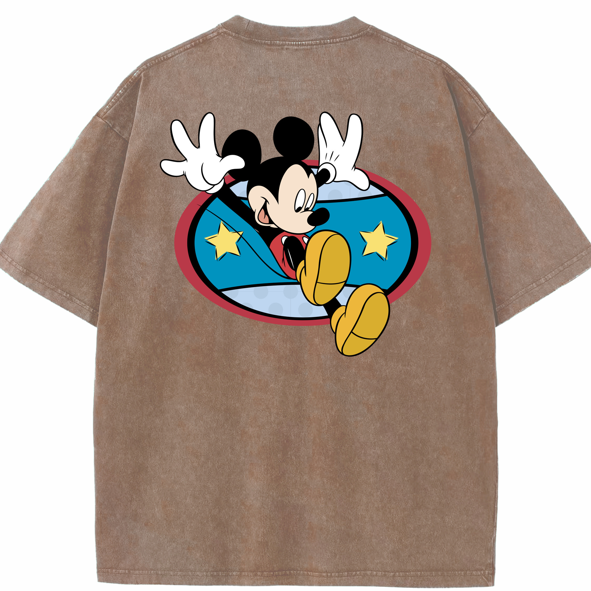 （画像用） ミッキーマウス Mickey Mouse 綿100% ヴィンテージ風 半袖Tシャツ（背面プリント）