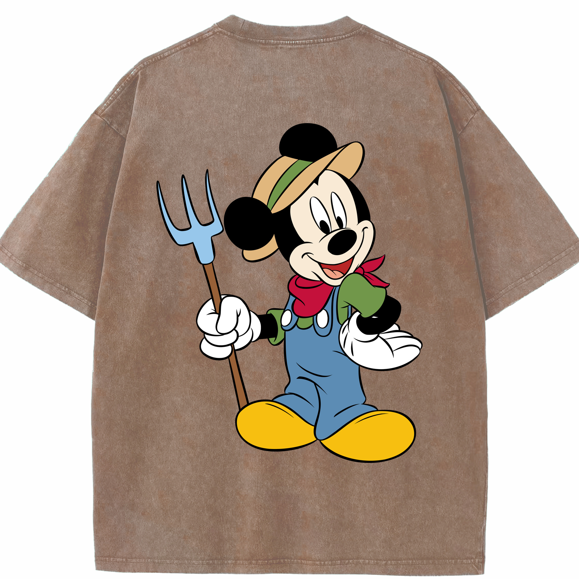 （画像用） ミッキーマウス Mickey Mouse 綿100% ヴィンテージ風 半袖Tシャツ（背面プリント）
