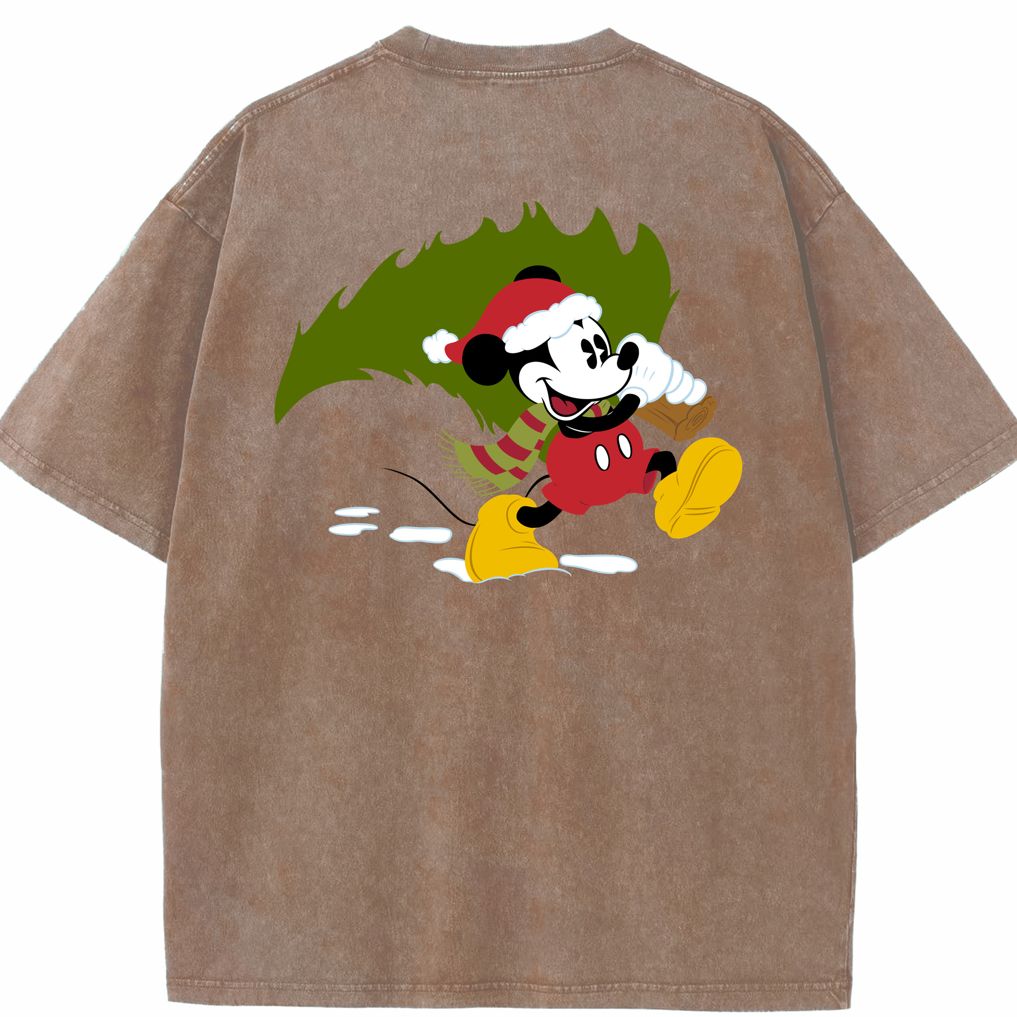 （画像用） ミッキーマウス Mickey Mouse 綿100% ヴィンテージ風 半袖Tシャツ（背面プリント）