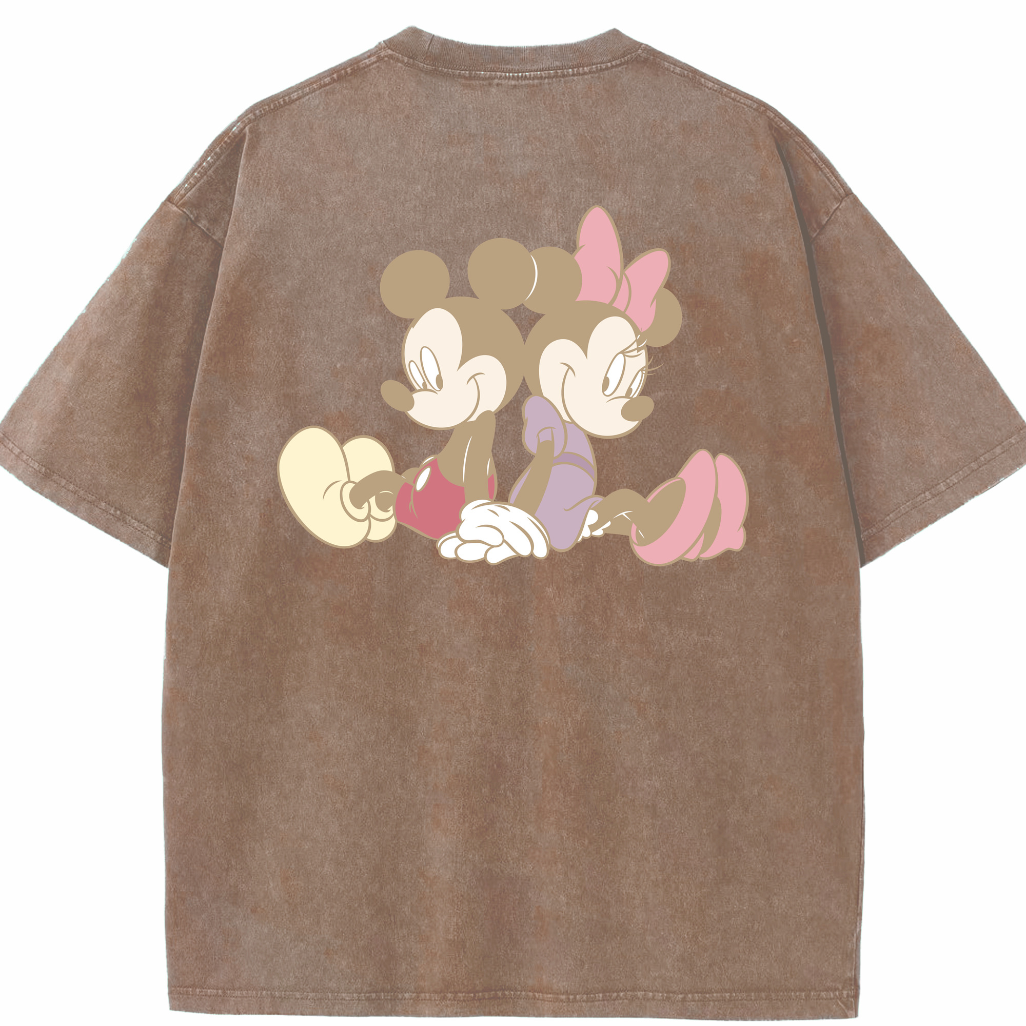 （画像用） ミッキーマウス Mickey Mouse 綿100% ヴィンテージ風 半袖Tシャツ（背面プリント）