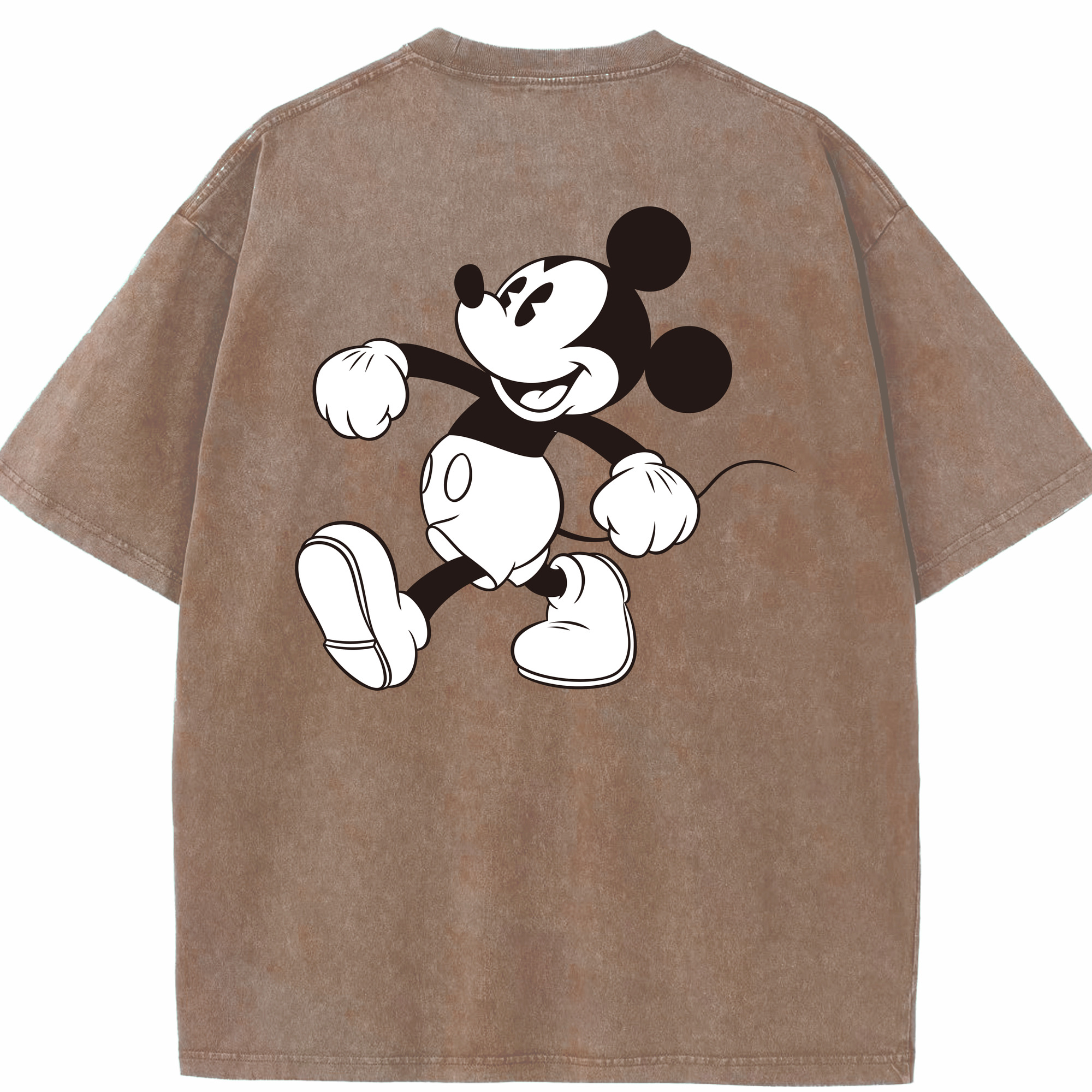 （画像用） ミッキーマウス Mickey Mouse 綿100% ヴィンテージ風 半袖Tシャツ（背面プリント）