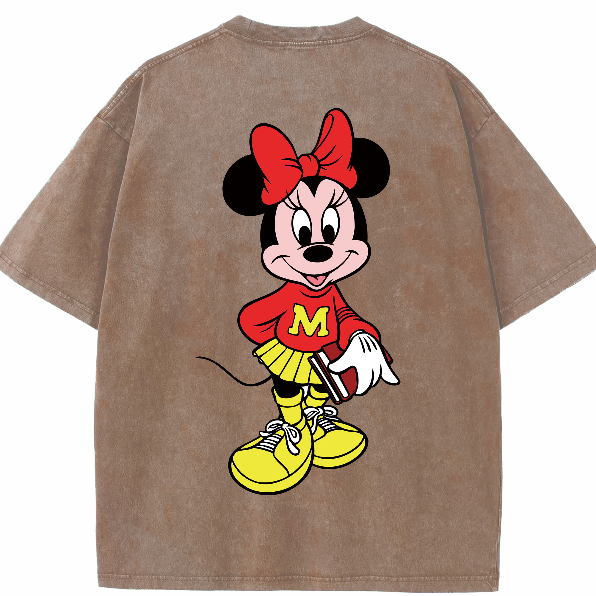 （画像用） ミッキーマウス Mickey Mouse 綿100% ヴィンテージ風 半袖Tシャツ（背面プリント）