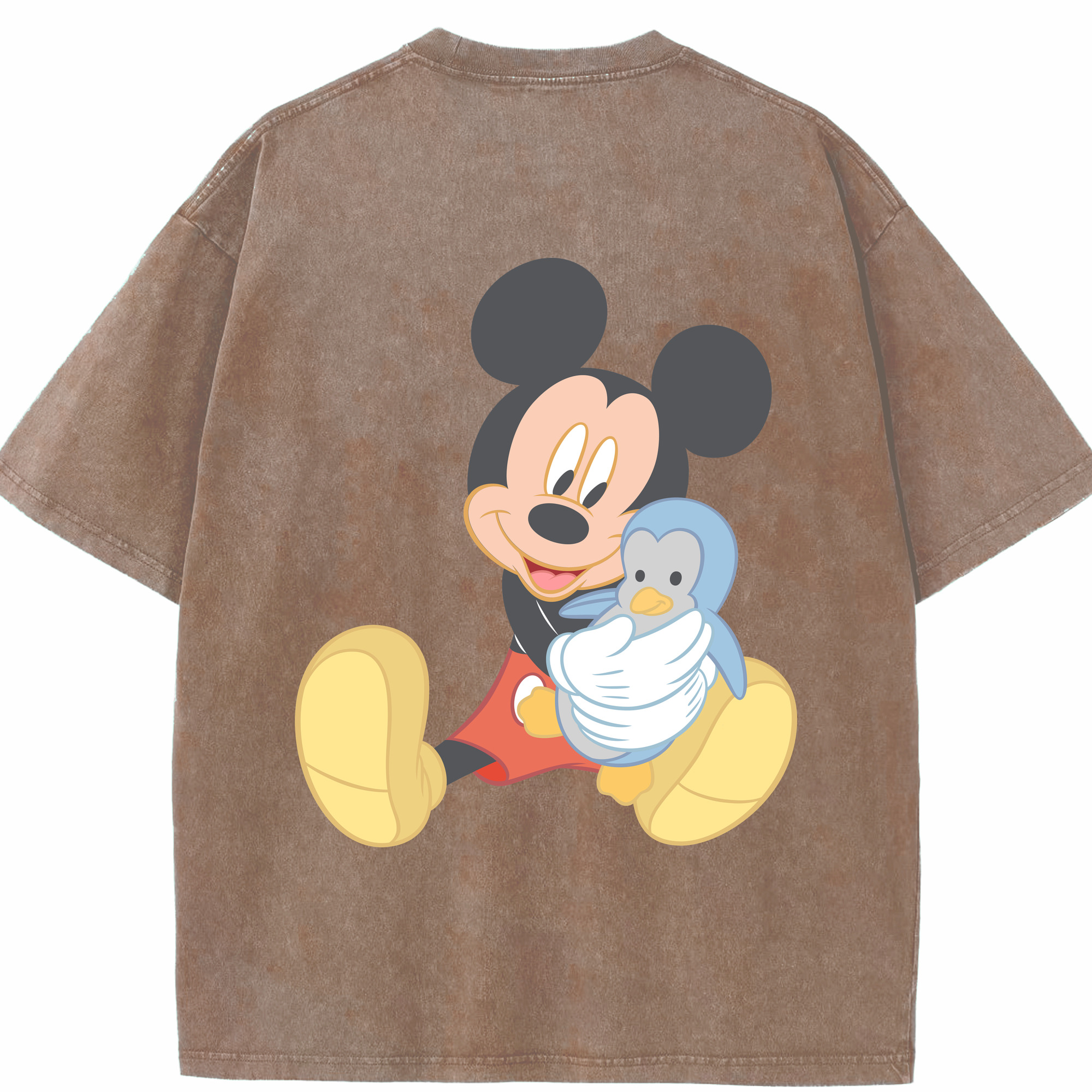 （画像用） ミッキーマウス Mickey Mouse 綿100% ヴィンテージ風 半袖Tシャツ（背面プリント）