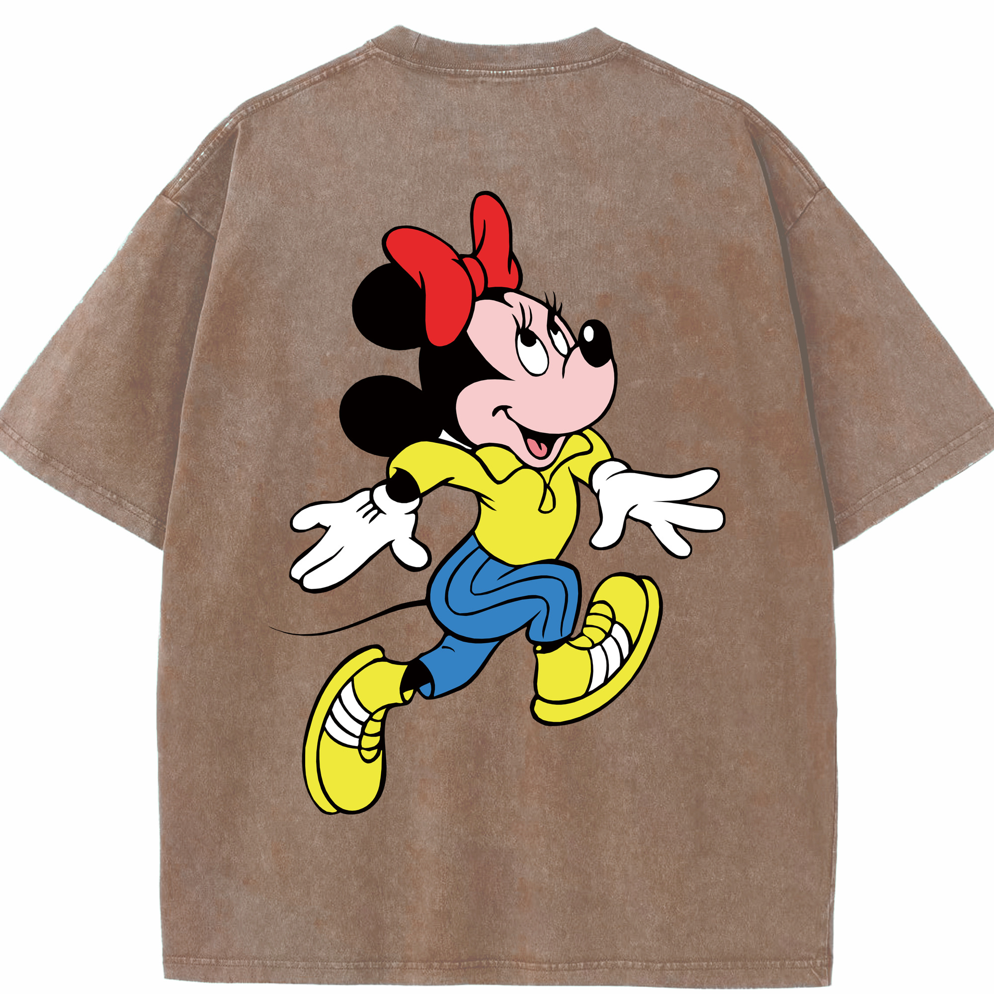 （画像用） ミッキーマウス Mickey Mouse 綿100% ヴィンテージ風 半袖Tシャツ（背面プリント）