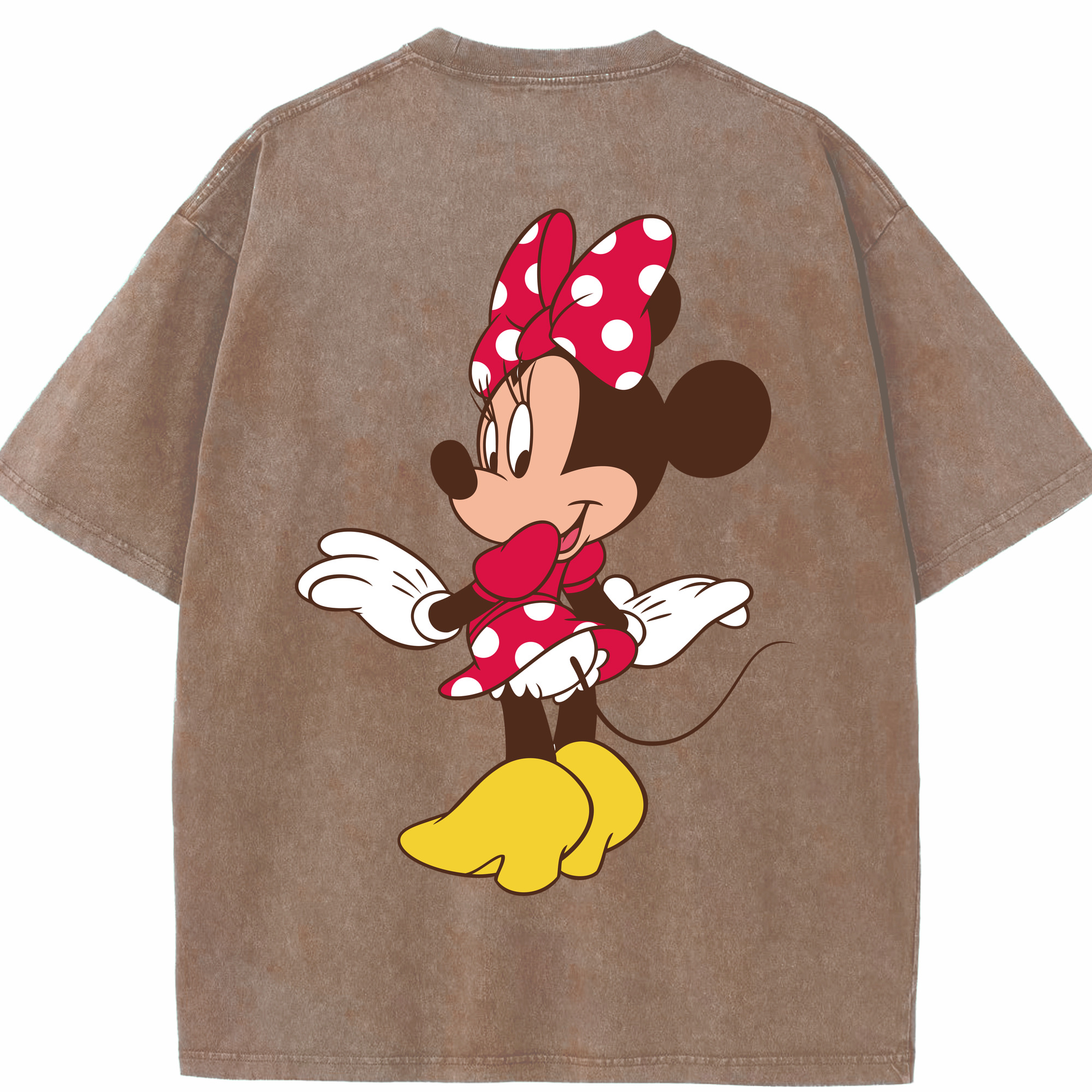 （画像用） ミッキーマウス Mickey Mouse 綿100% ヴィンテージ風 半袖Tシャツ（背面プリント）