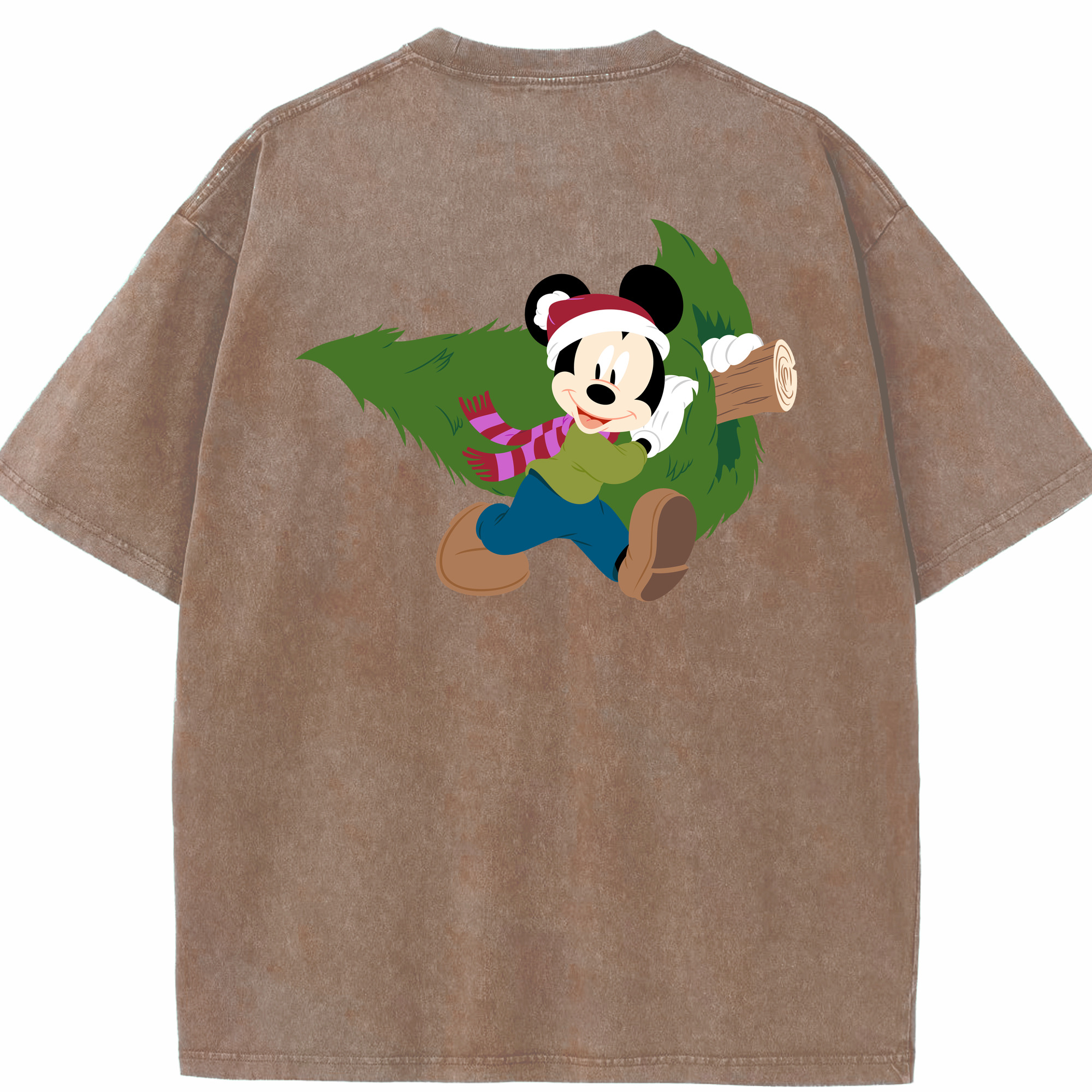 （画像用） ミッキーマウス Mickey Mouse 綿100% ヴィンテージ風 半袖Tシャツ（背面プリント）
