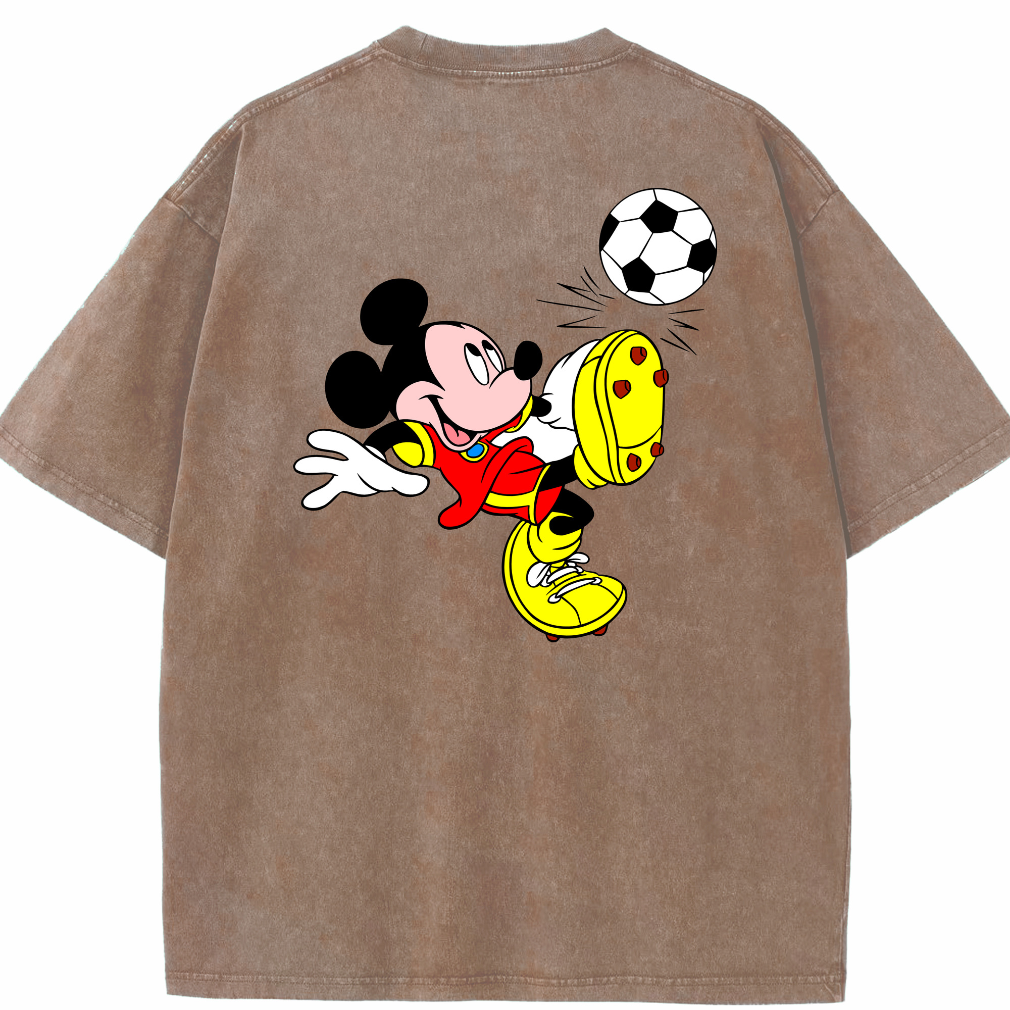 （画像用） ミッキーマウス Mickey Mouse 綿100% ヴィンテージ風 半袖Tシャツ（背面プリント）