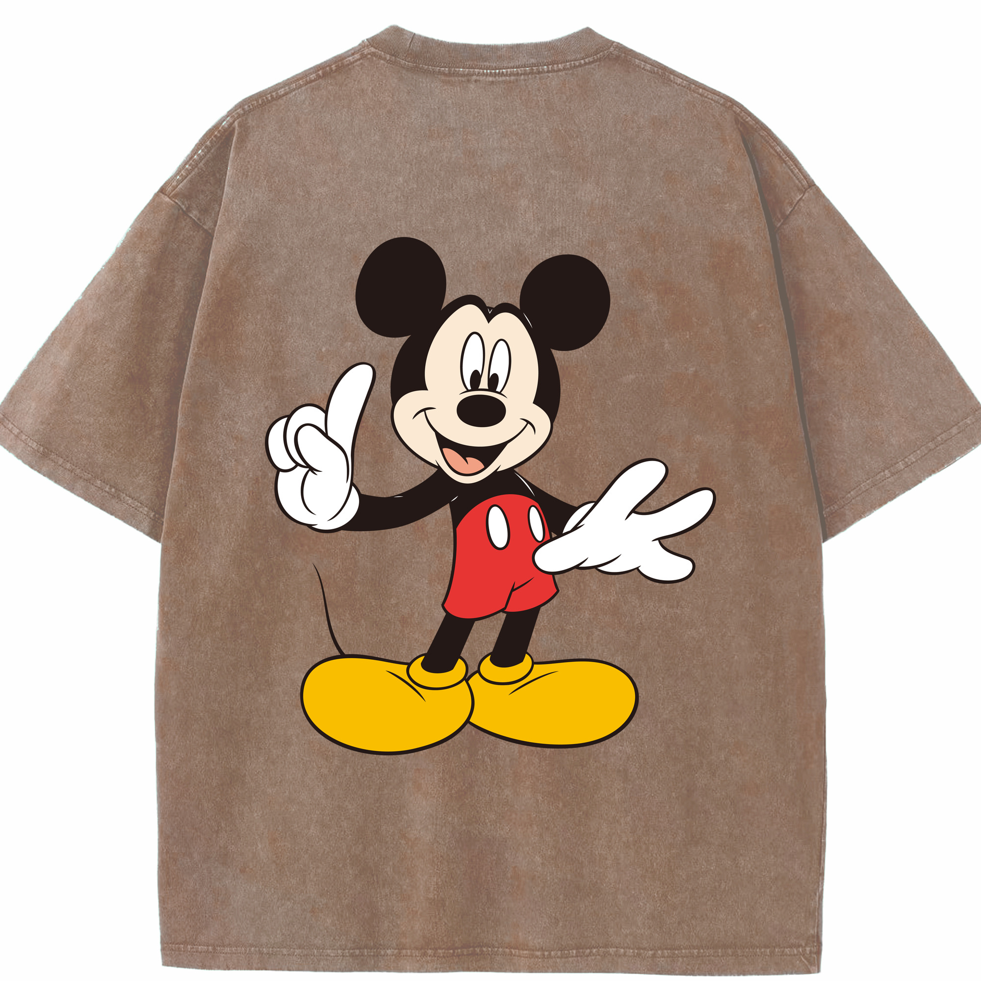 （画像用） ミッキーマウス Mickey Mouse 綿100% ヴィンテージ風 半袖Tシャツ（背面プリント）