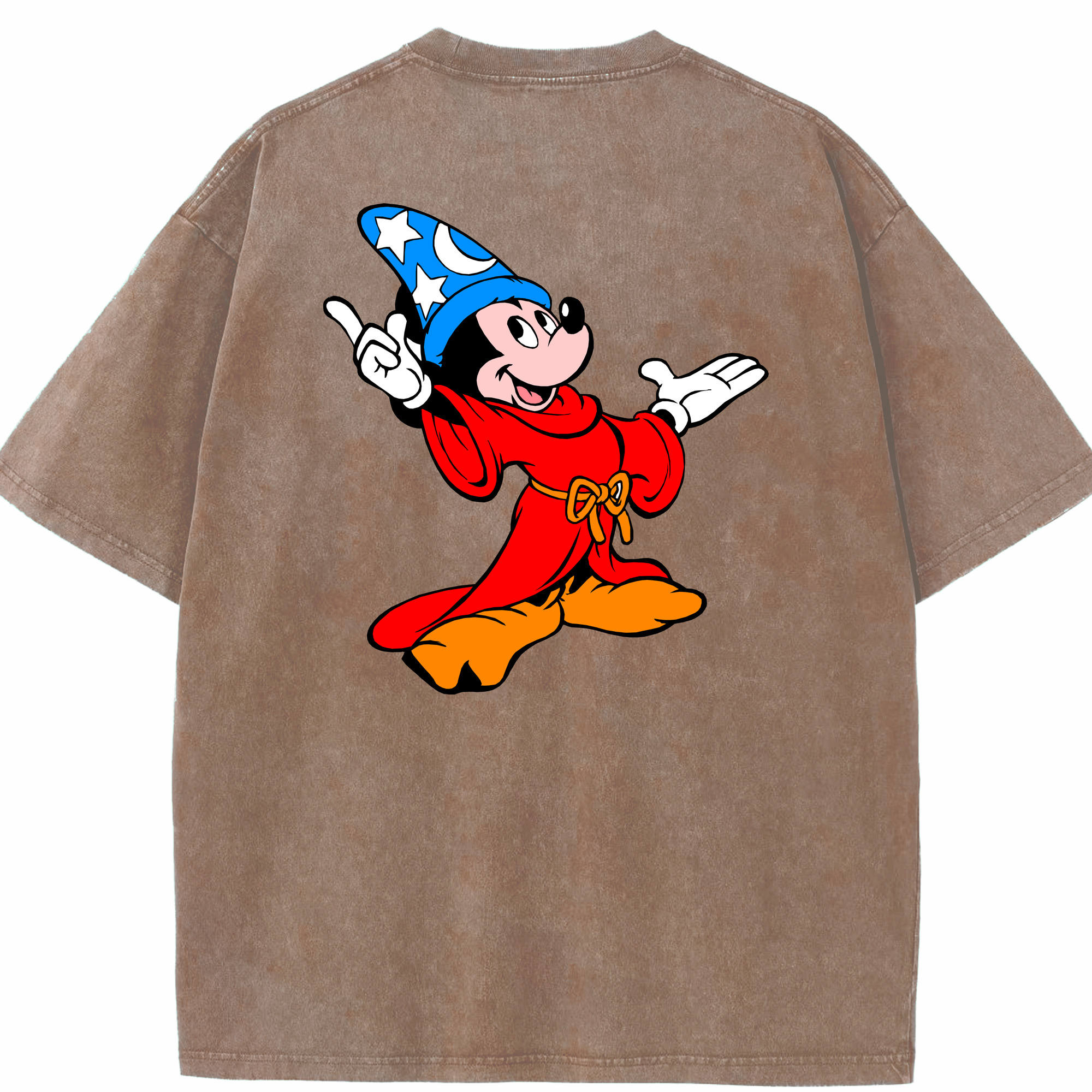 （画像用） ミッキーマウス Mickey Mouse 綿100% ヴィンテージ風 半袖Tシャツ（背面プリント）