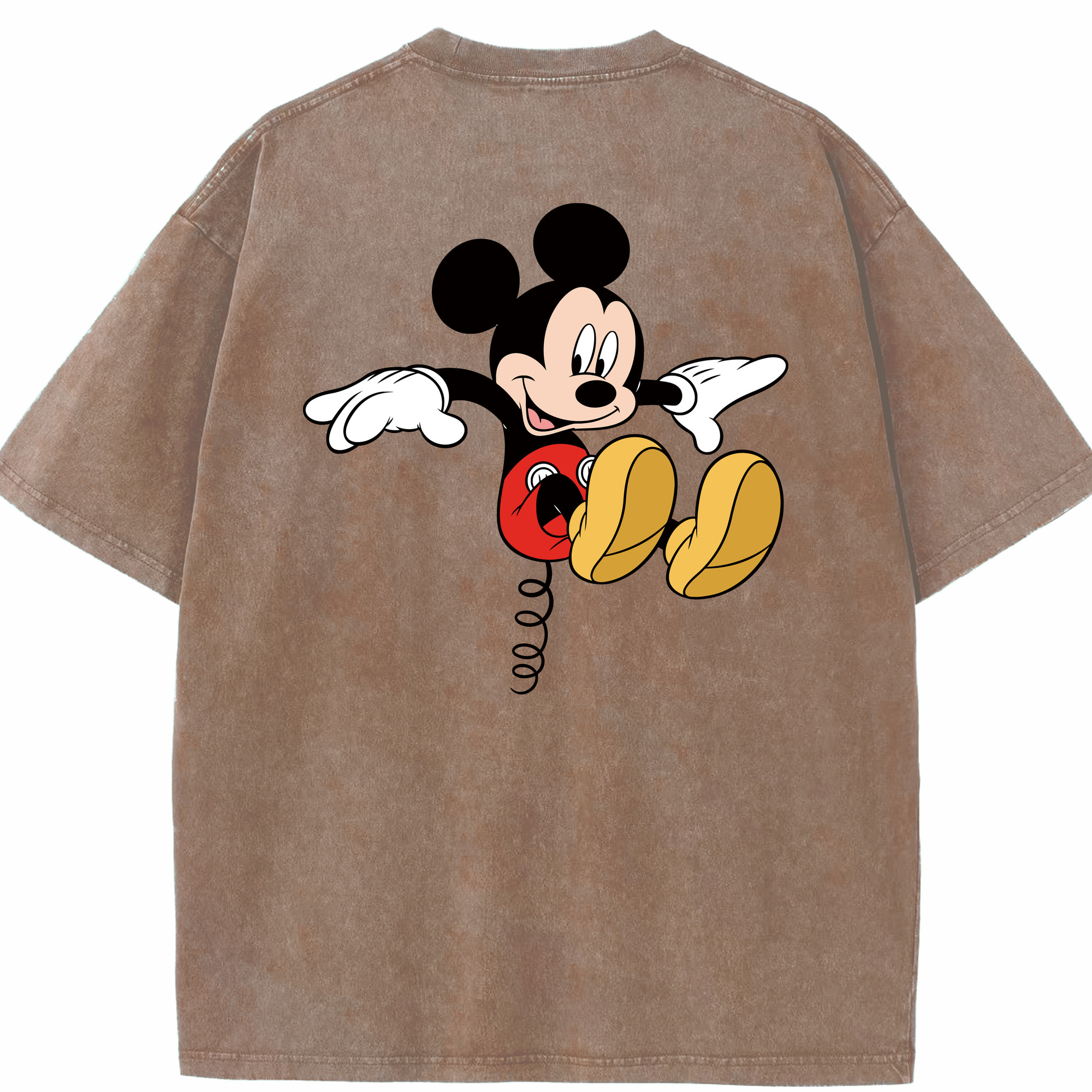 （画像用） ミッキーマウス Mickey Mouse 綿100% ヴィンテージ風 半袖Tシャツ（背面プリント）