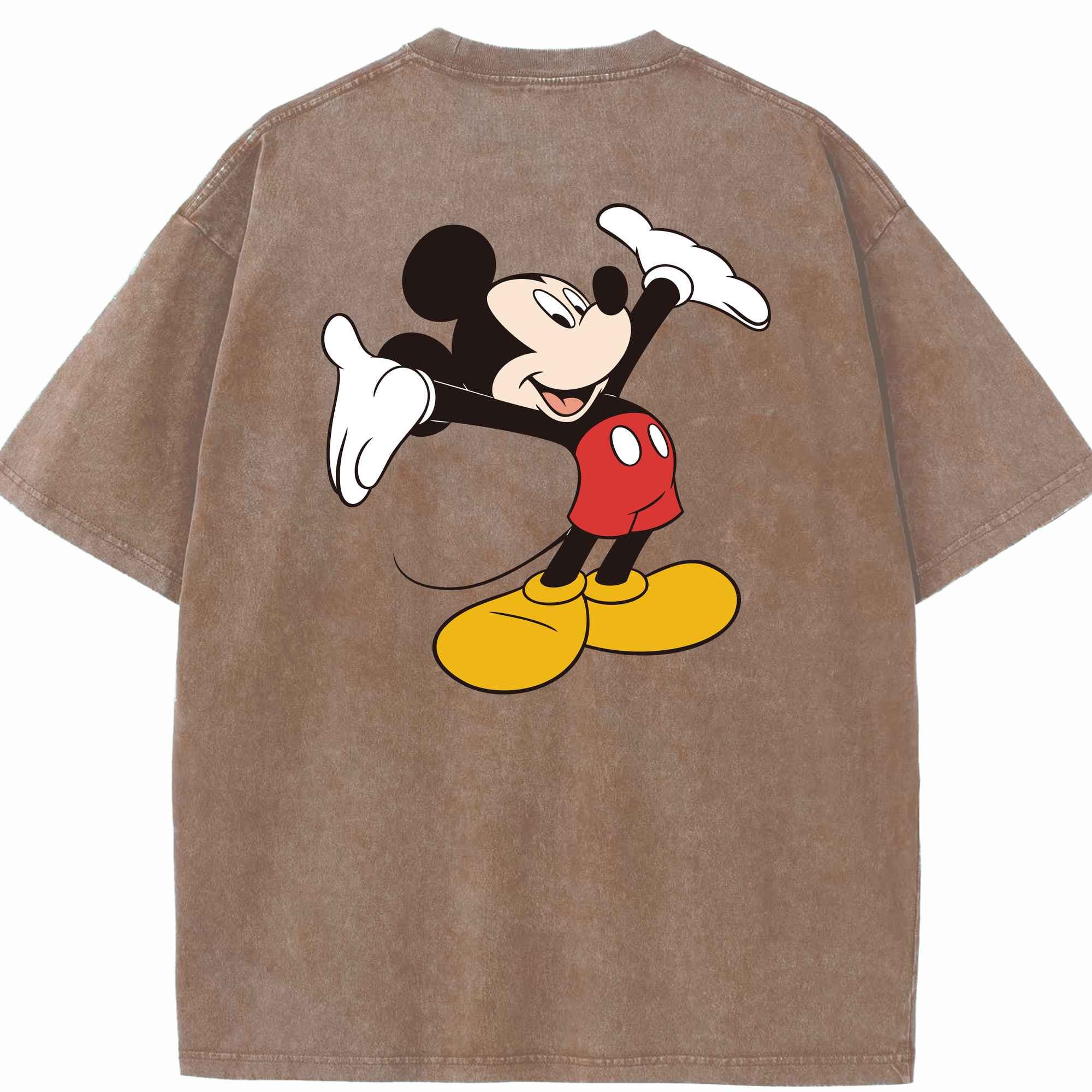 （画像用） ミッキーマウス Mickey Mouse 綿100% ヴィンテージ風 半袖Tシャツ（背面プリント）