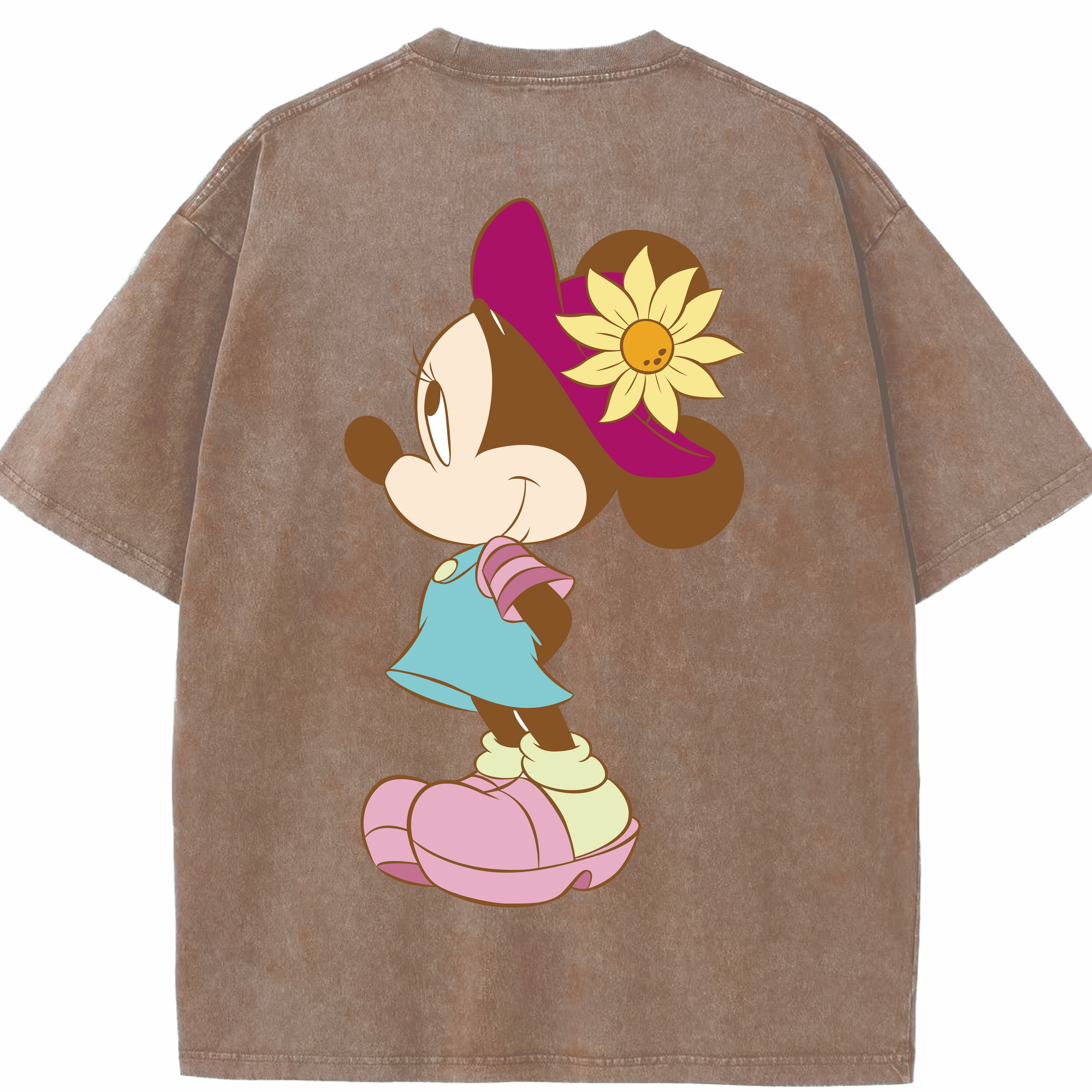 （画像用） ミッキーマウス Mickey Mouse 綿100% ヴィンテージ風 半袖Tシャツ（背面プリント）