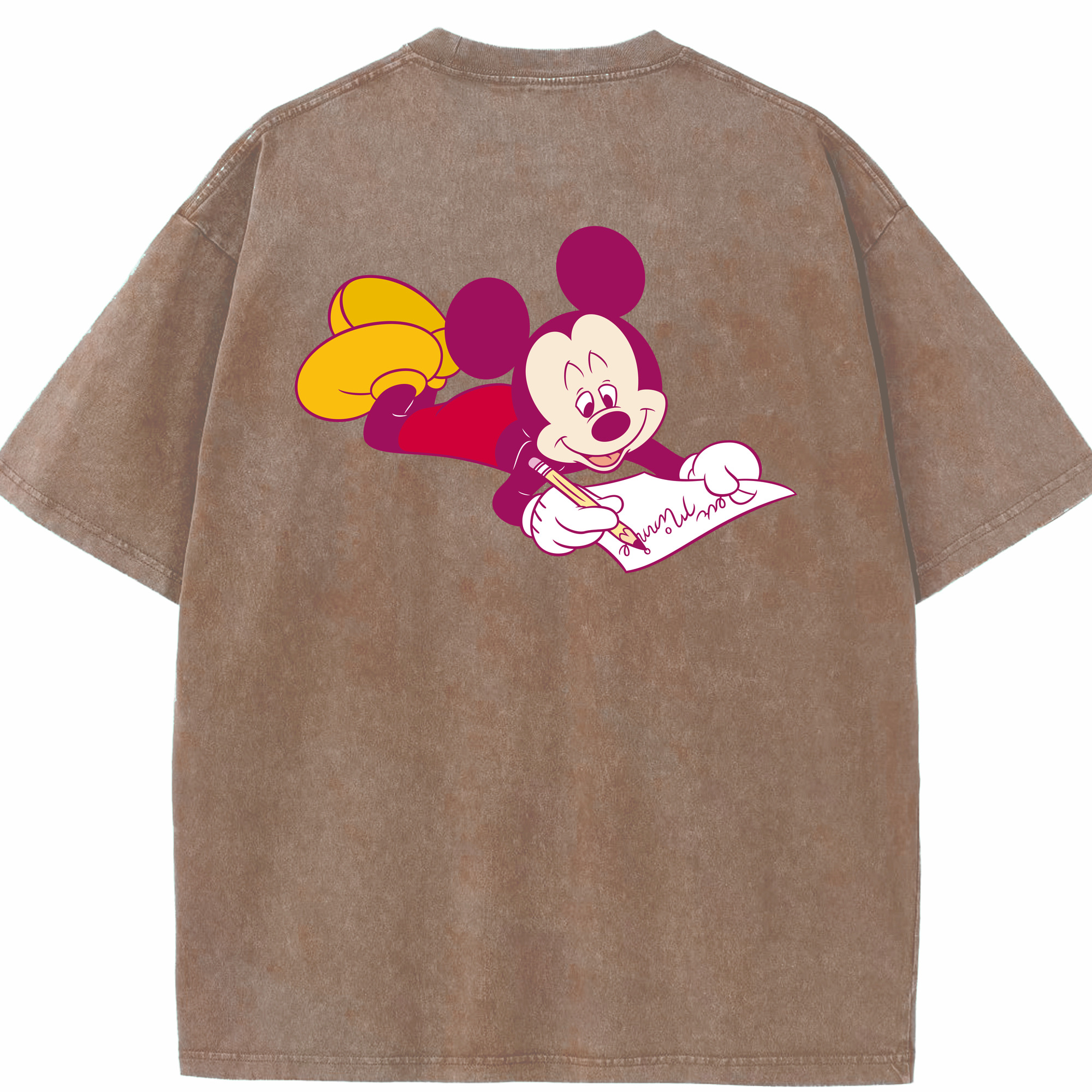 （画像用） ミッキーマウス Mickey Mouse 綿100% ヴィンテージ風 半袖Tシャツ（背面プリント）