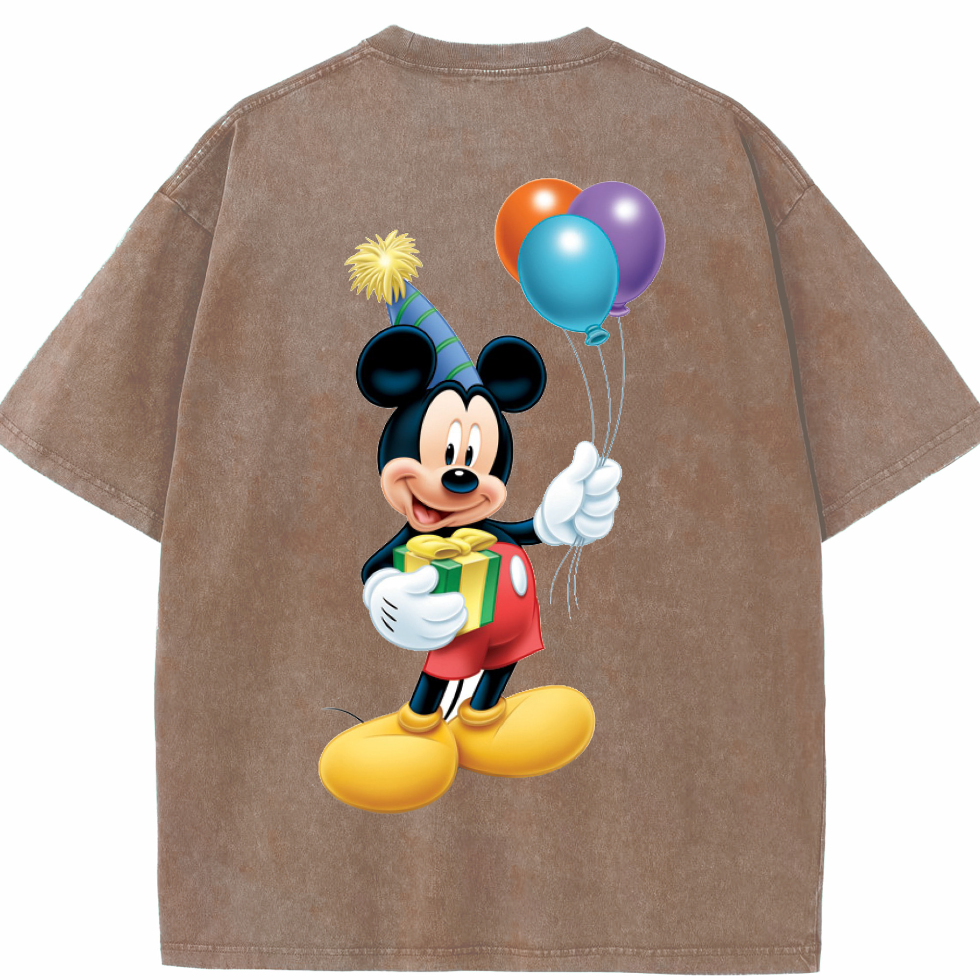（画像用） ミッキーマウス Mickey Mouse 綿100% ヴィンテージ風 半袖Tシャツ（背面プリント）