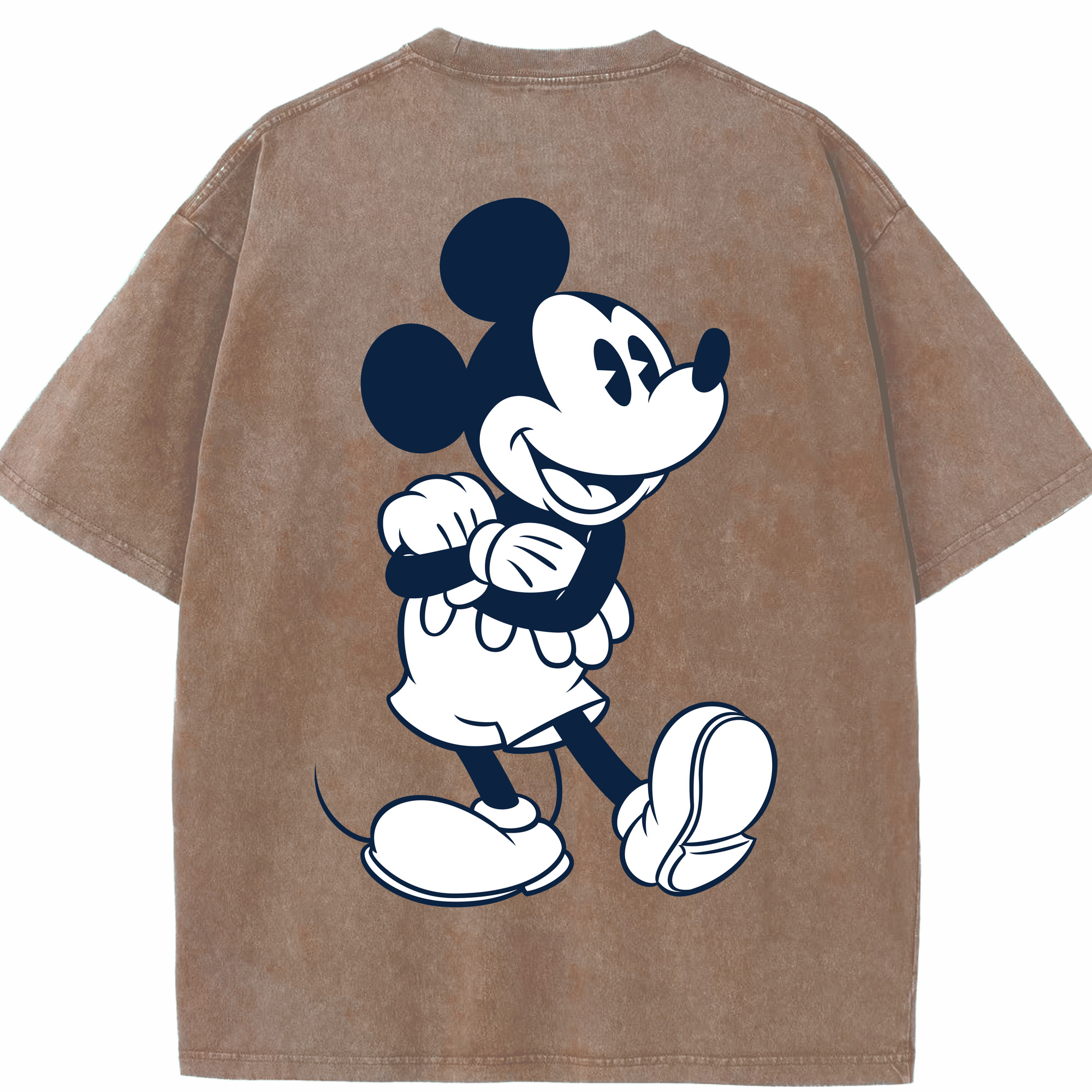 （画像用） ミッキーマウス Mickey Mouse 綿100% ヴィンテージ風 半袖Tシャツ（背面プリント）