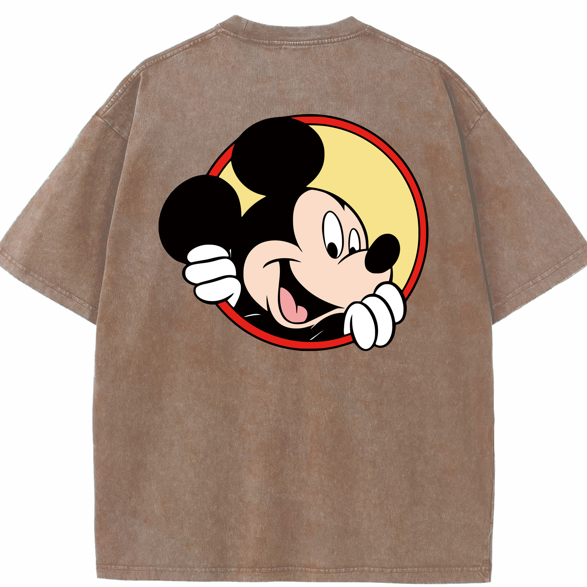 （画像用） ミッキーマウス Mickey Mouse 綿100% ヴィンテージ風 半袖Tシャツ（背面プリント）