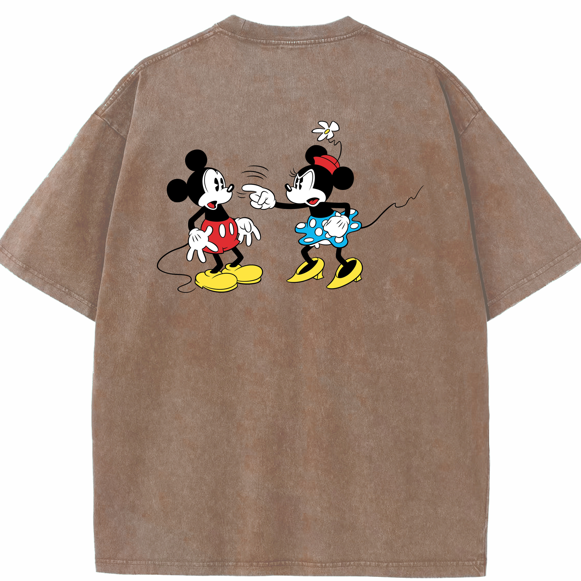 （画像用） ミッキーマウス Mickey Mouse 綿100% ヴィンテージ風 半袖Tシャツ（背面プリント）