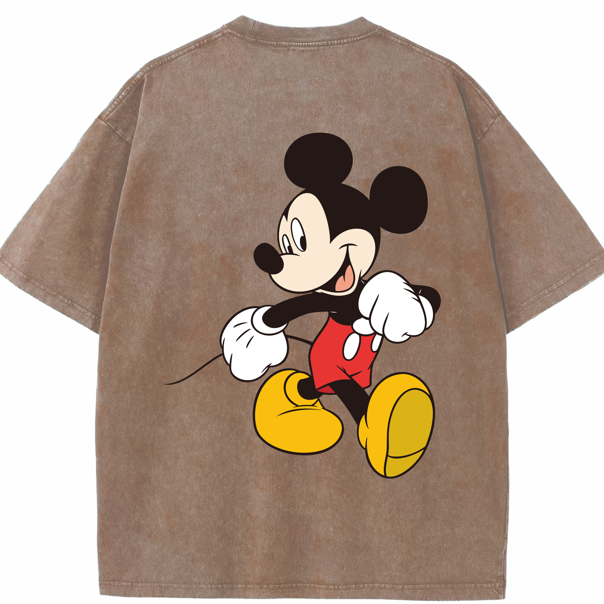 （画像用） ミッキーマウス Mickey Mouse 綿100% ヴィンテージ風 半袖Tシャツ（背面プリント）