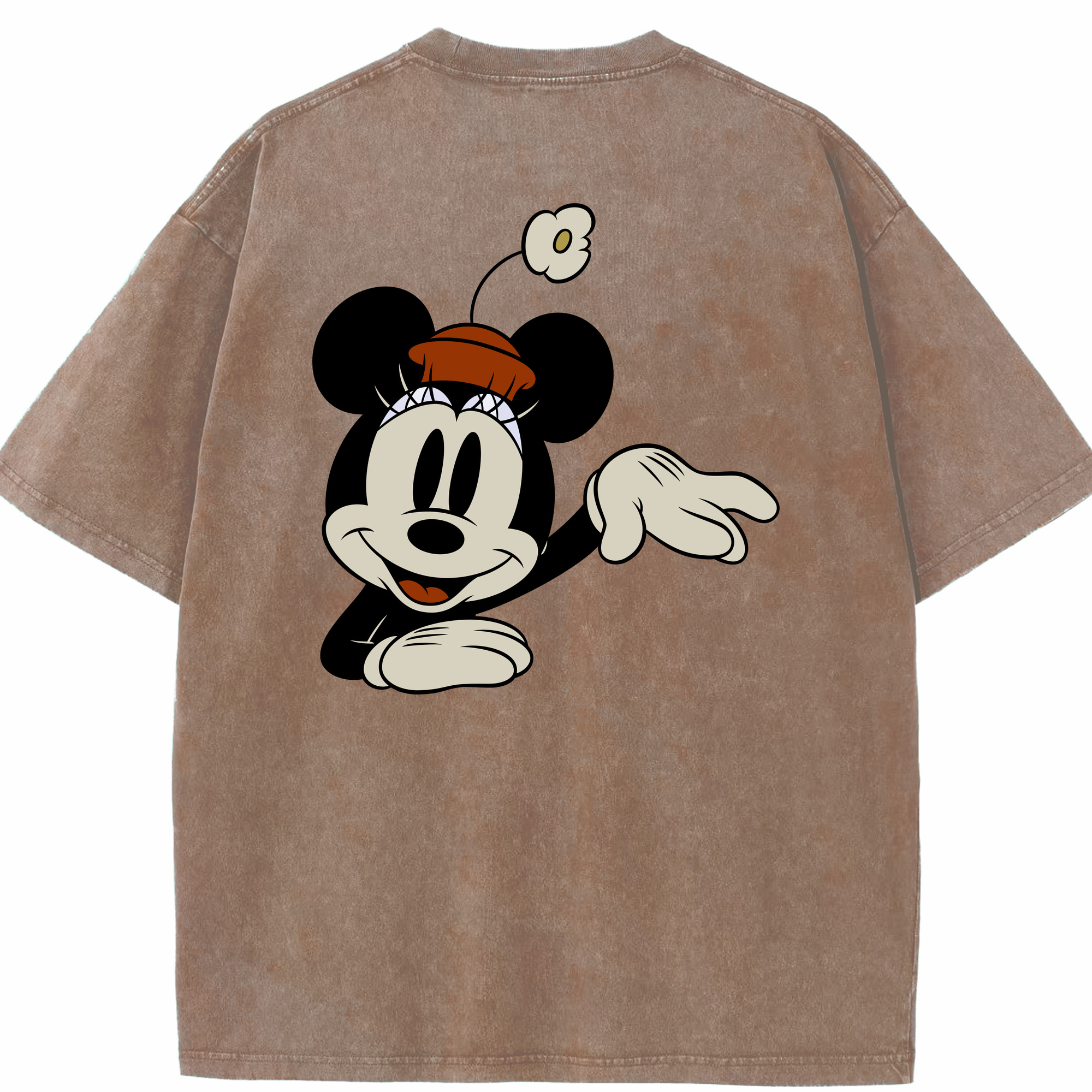 （画像用） ミッキーマウス Mickey Mouse 綿100% ヴィンテージ風 半袖Tシャツ（背面プリント）