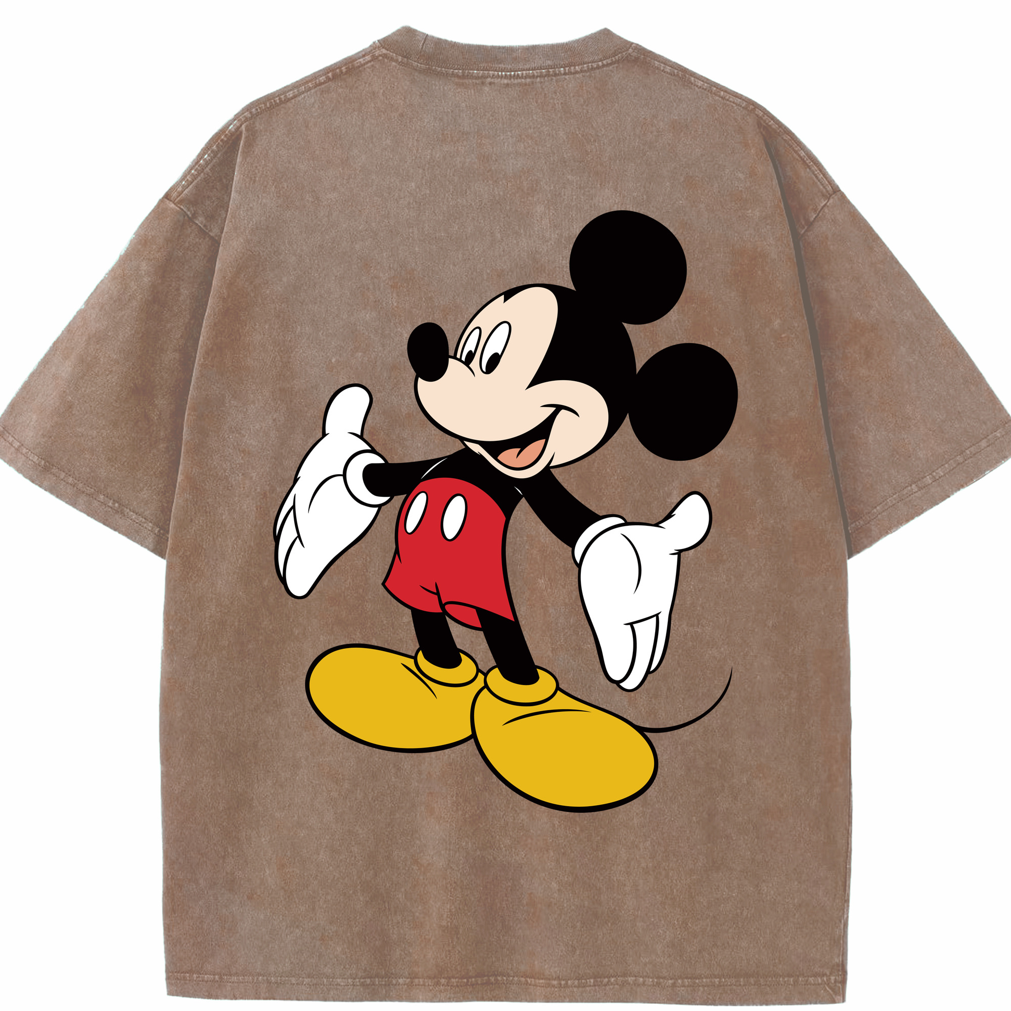 （画像用） ミッキーマウス Mickey Mouse 綿100% ヴィンテージ風 半袖Tシャツ（背面プリント）