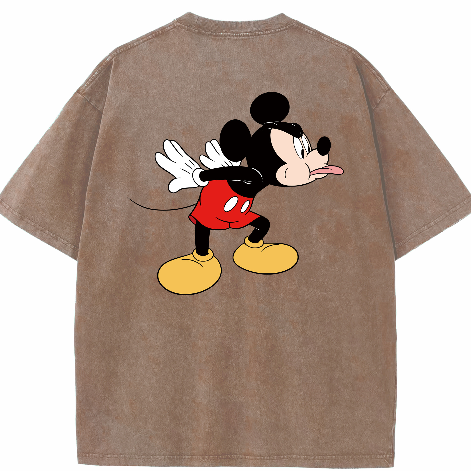 （画像用） ミッキーマウス Mickey Mouse 綿100% ヴィンテージ風 半袖Tシャツ（背面プリント）