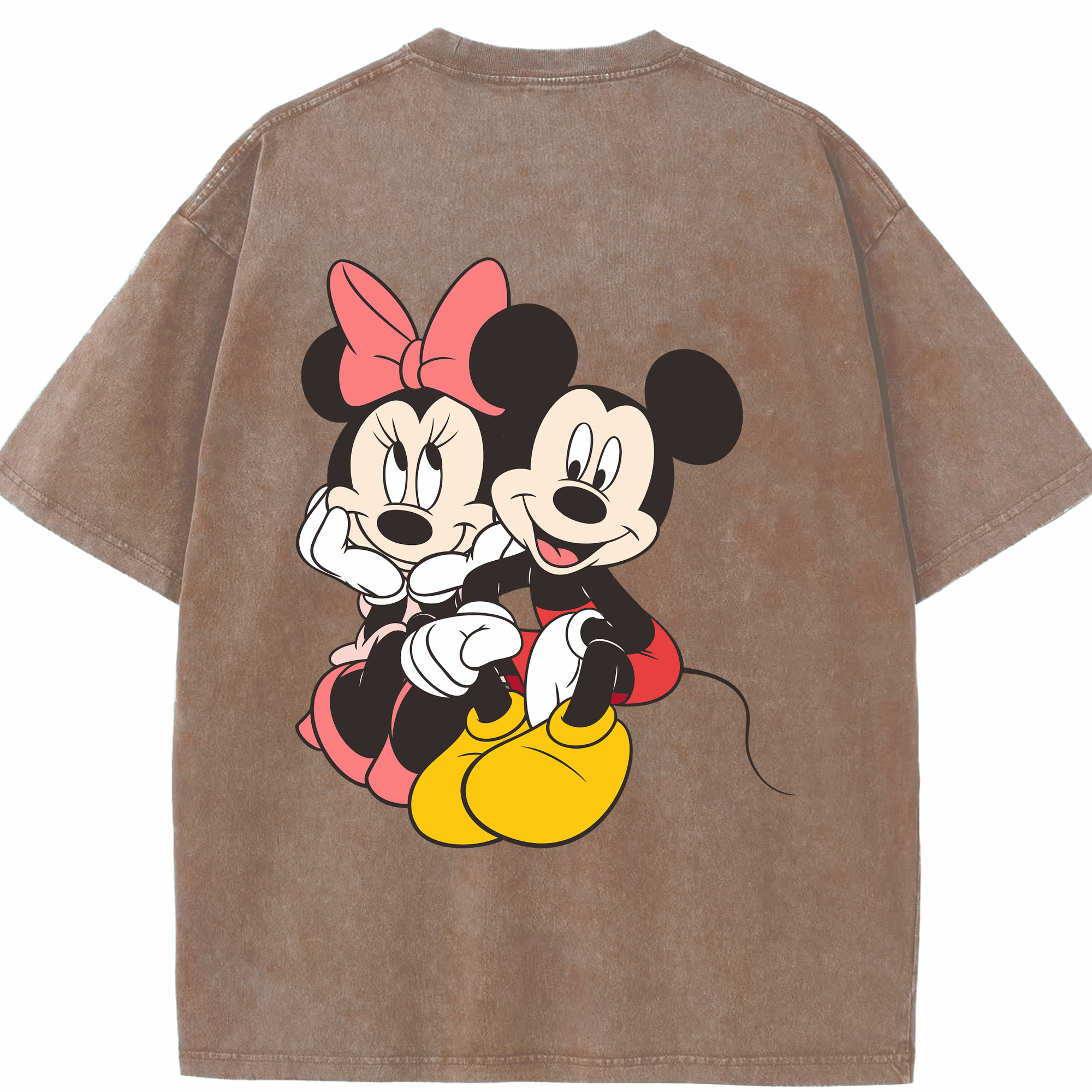 （画像用） ミッキーマウス Mickey Mouse 綿100% ヴィンテージ風 半袖Tシャツ（背面プリント）